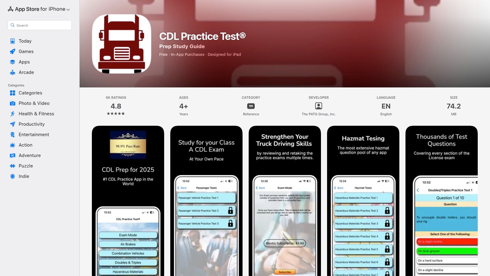 Apple App Store — CDL Practice Test apps