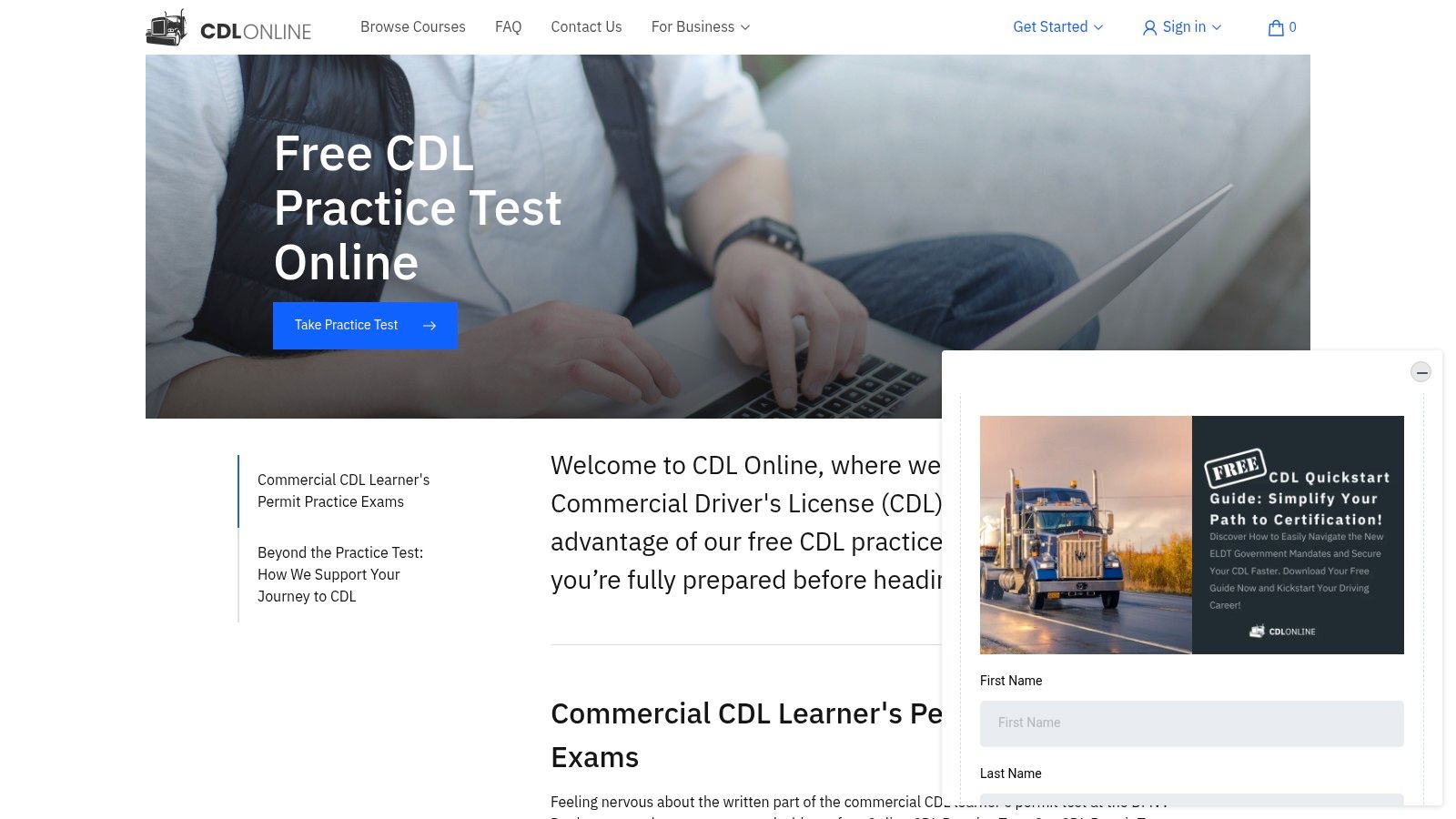 CDL Online – Free CDL Practice Test