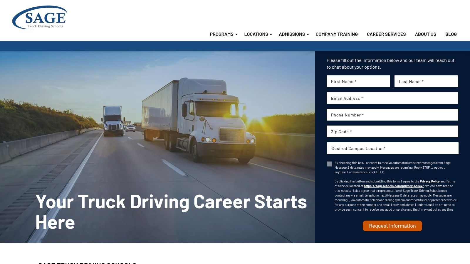 SAGE Truck Driving Schools