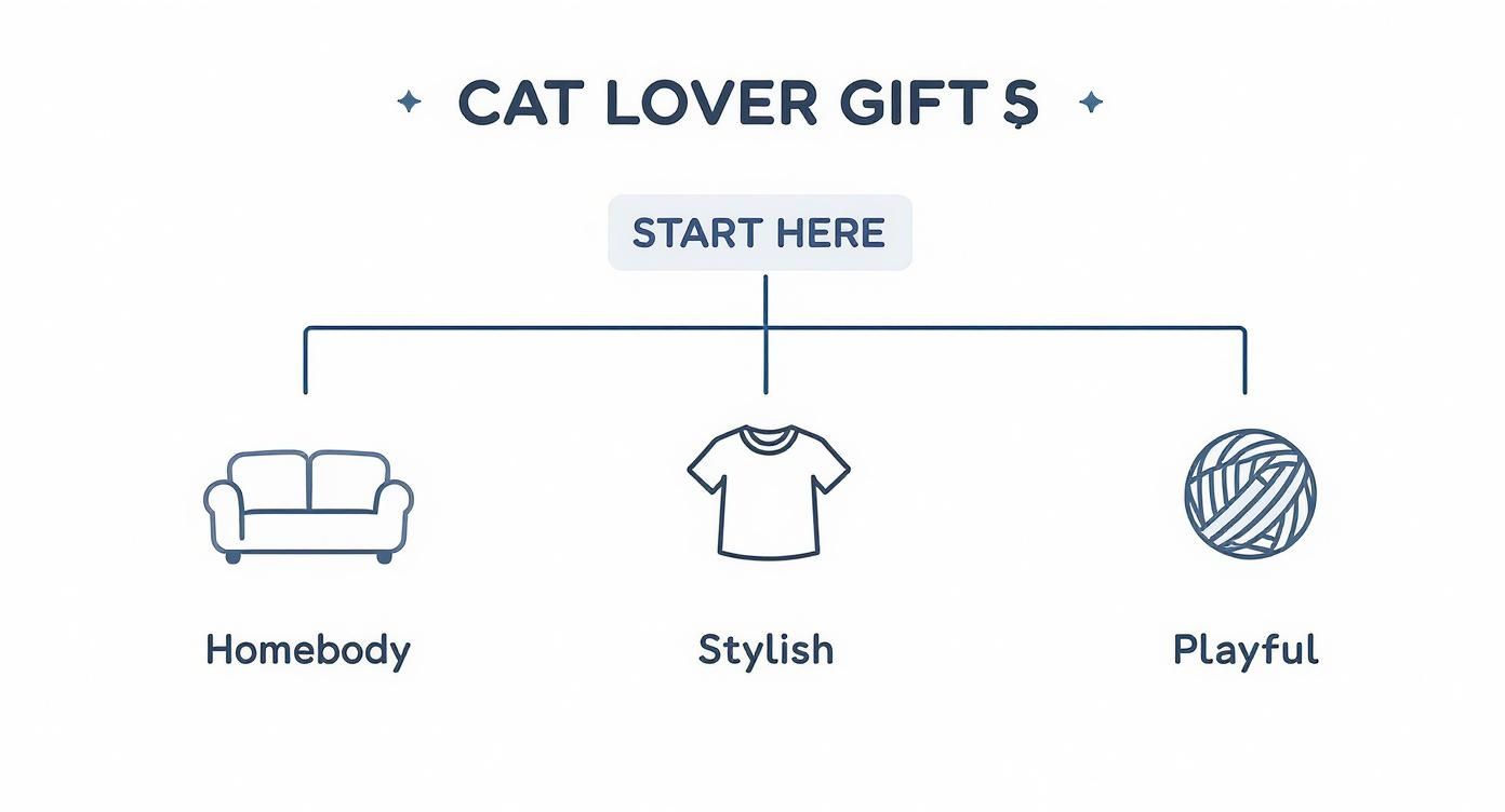 Infographic about gifts for people that like cats