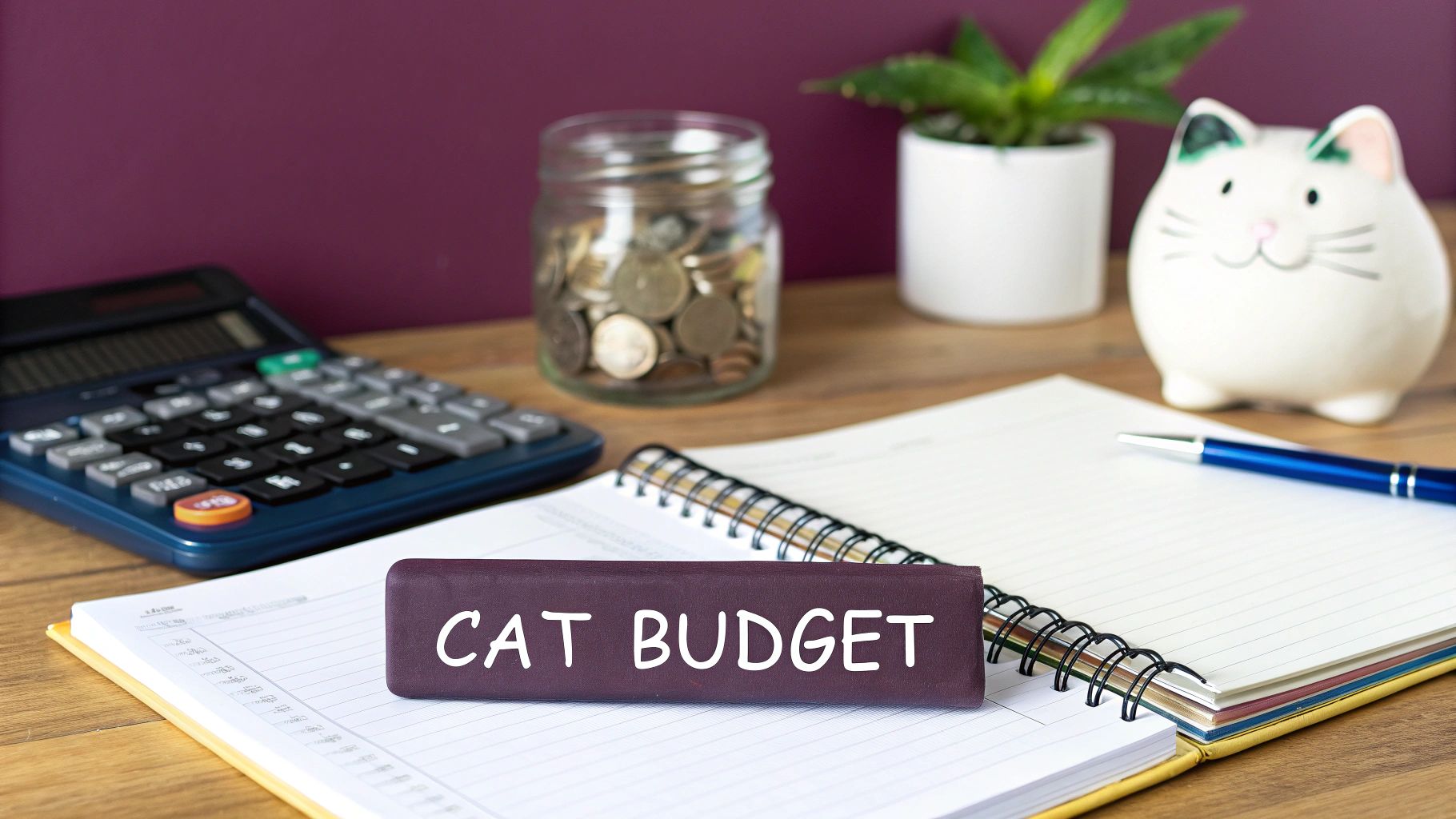 A person holding a wallet open while a curious cat looks inside.