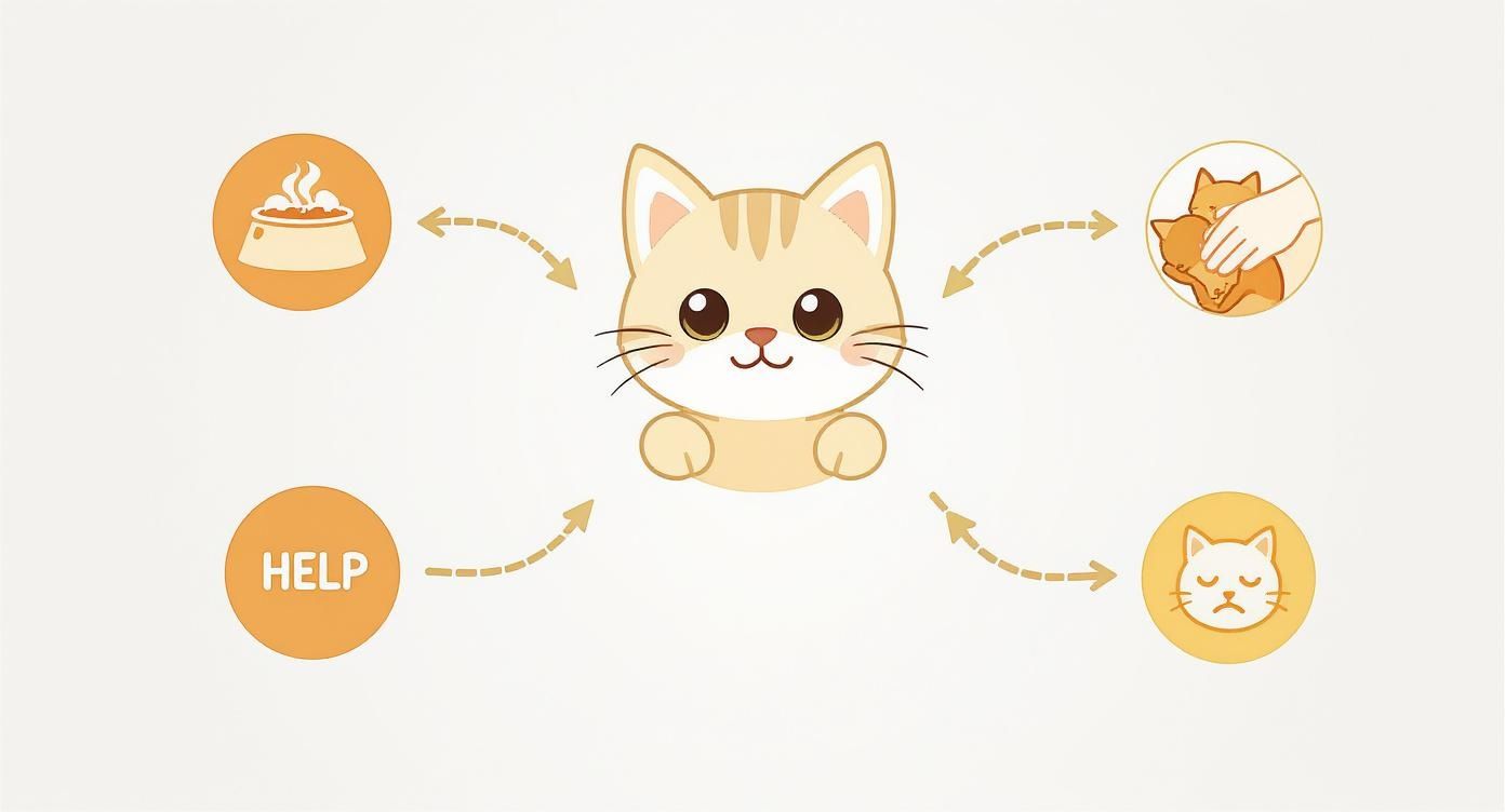 Infographic about why is my kitten meowing