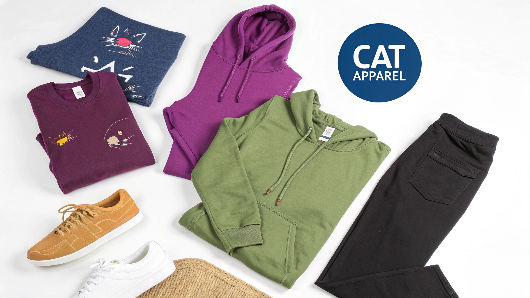 A cozy hoodie with subtle cat ear details on the hood, displayed neatly.