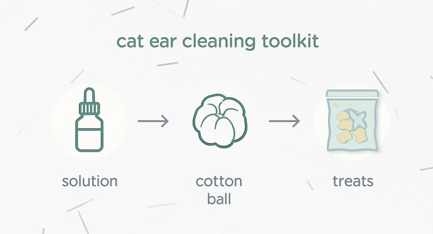 Infographic about how to clean cats ears