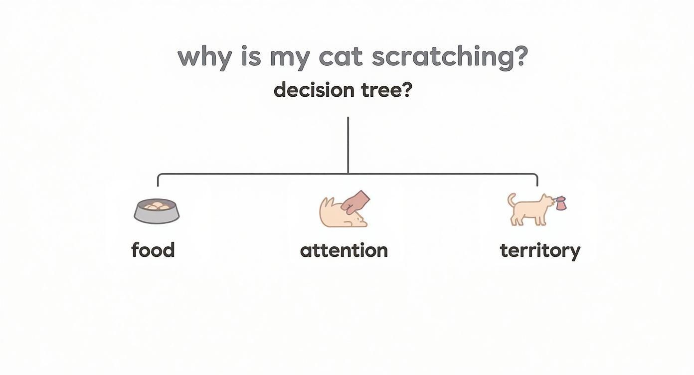 Infographic about stop a cat from scratching at the door