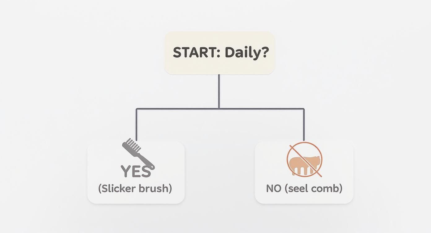 Infographic about cat grooming tools for long haired cats