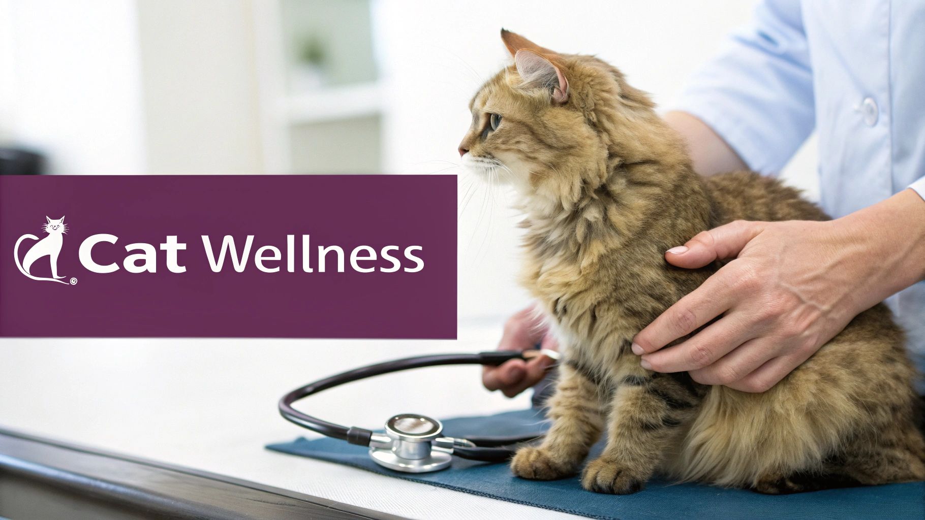 A curly-haired cat resting on a soft blanket, looking healthy and content.
