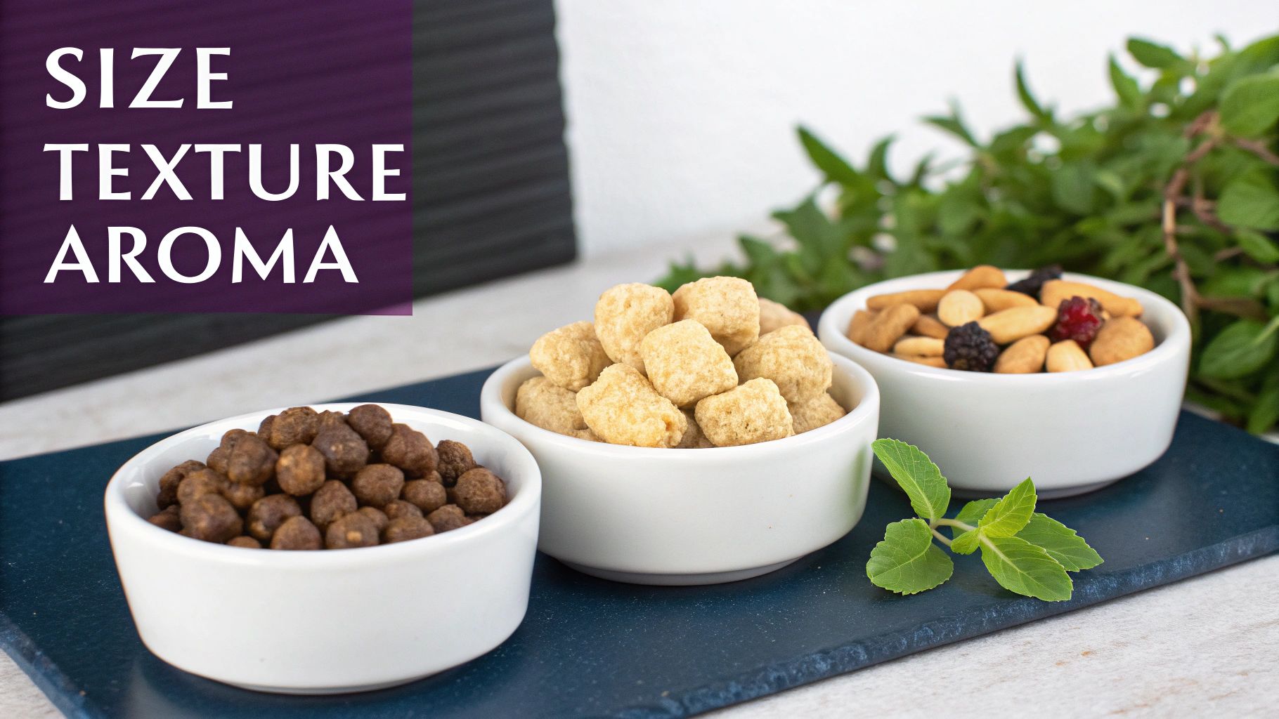 A cat intently focused on a treat held between two fingers, ready for a training moment.