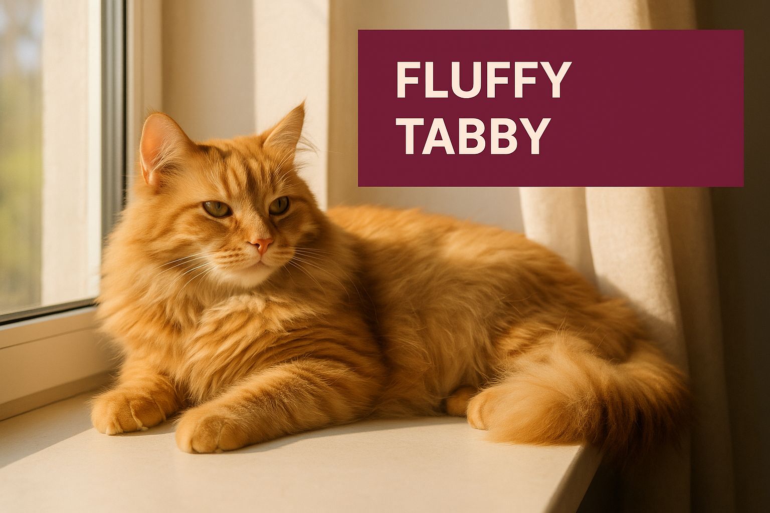 Infographic about long haired orange tabby cat