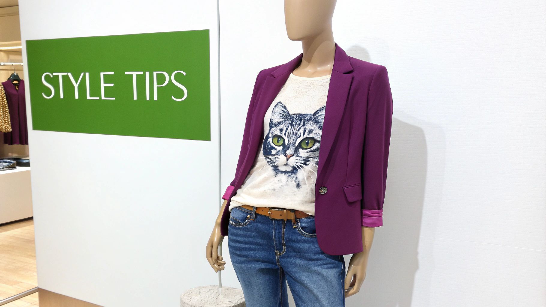 A stylish person confidently wearing cat-themed apparel, paired with modern accessories.