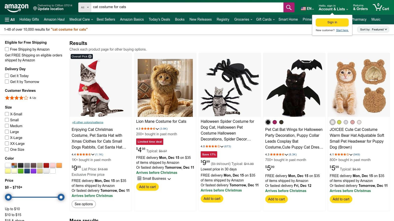 Amazon: The Endless Emporium of Feline Fashion