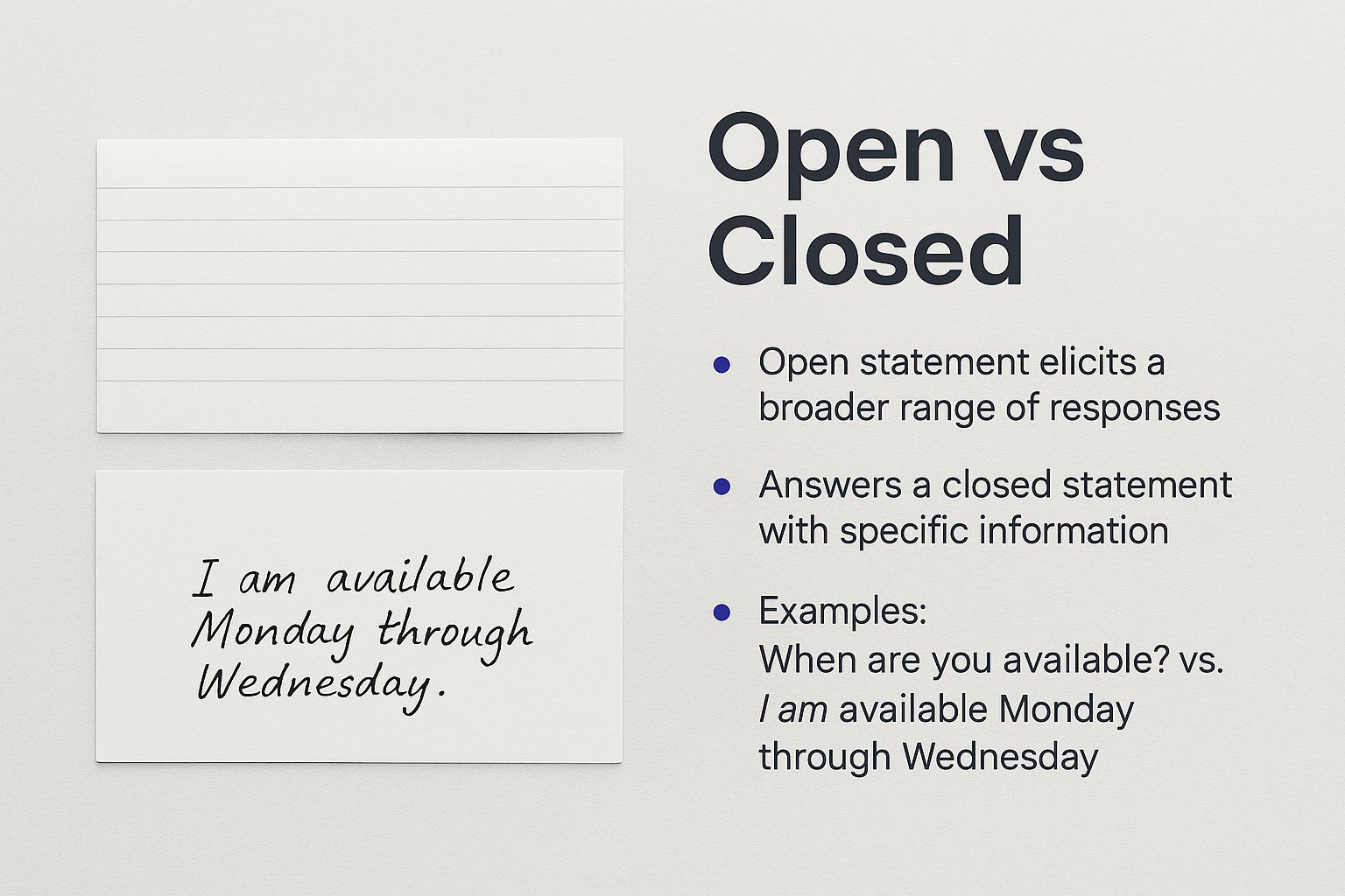 Infographic about open ended research question