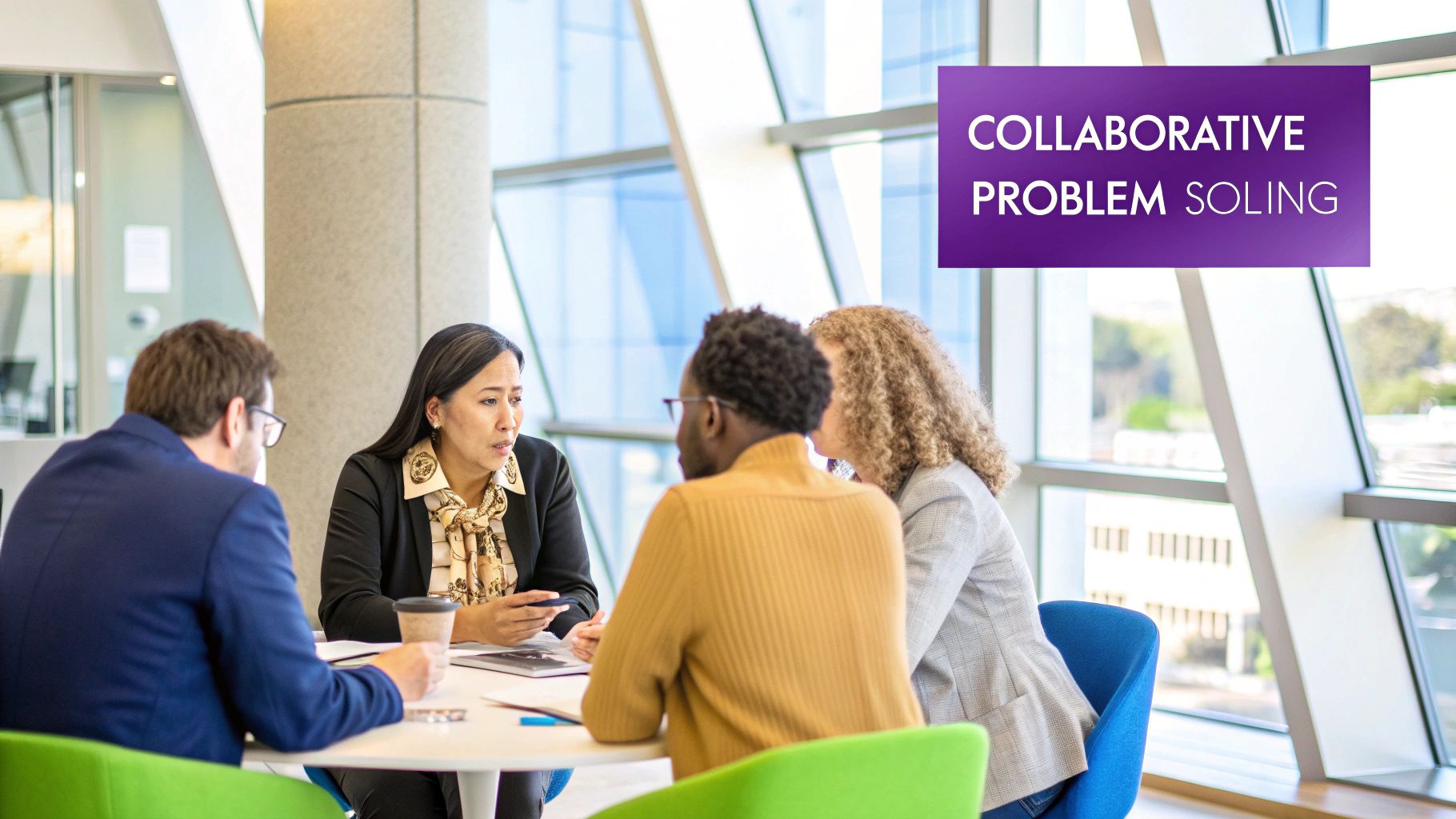 Think of the collaborative problem solving model like a well-oiled machine.