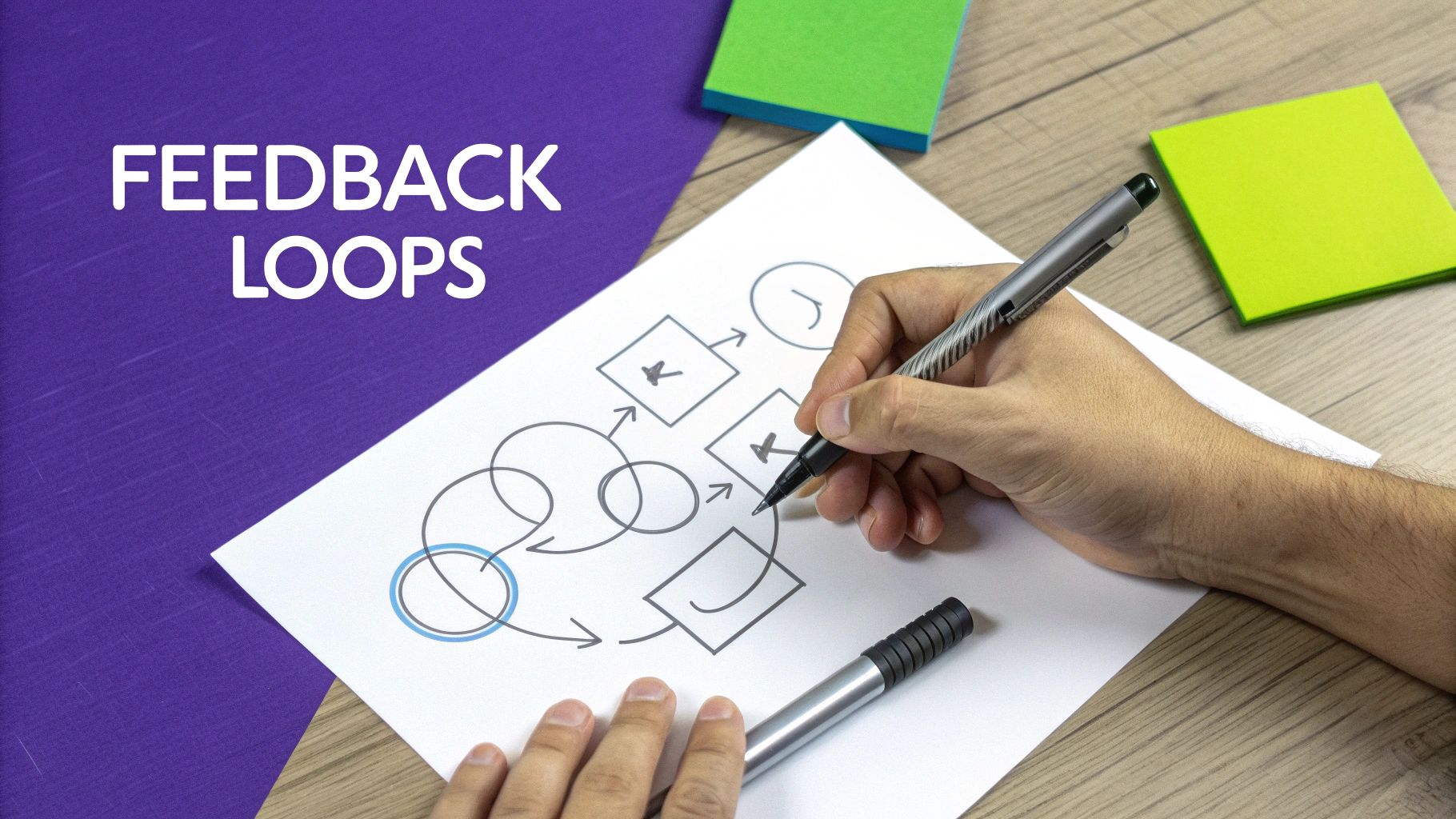 A vibrant, abstract image showing interconnected nodes and flowing lines, symbolizing the core principles of systems thinking.