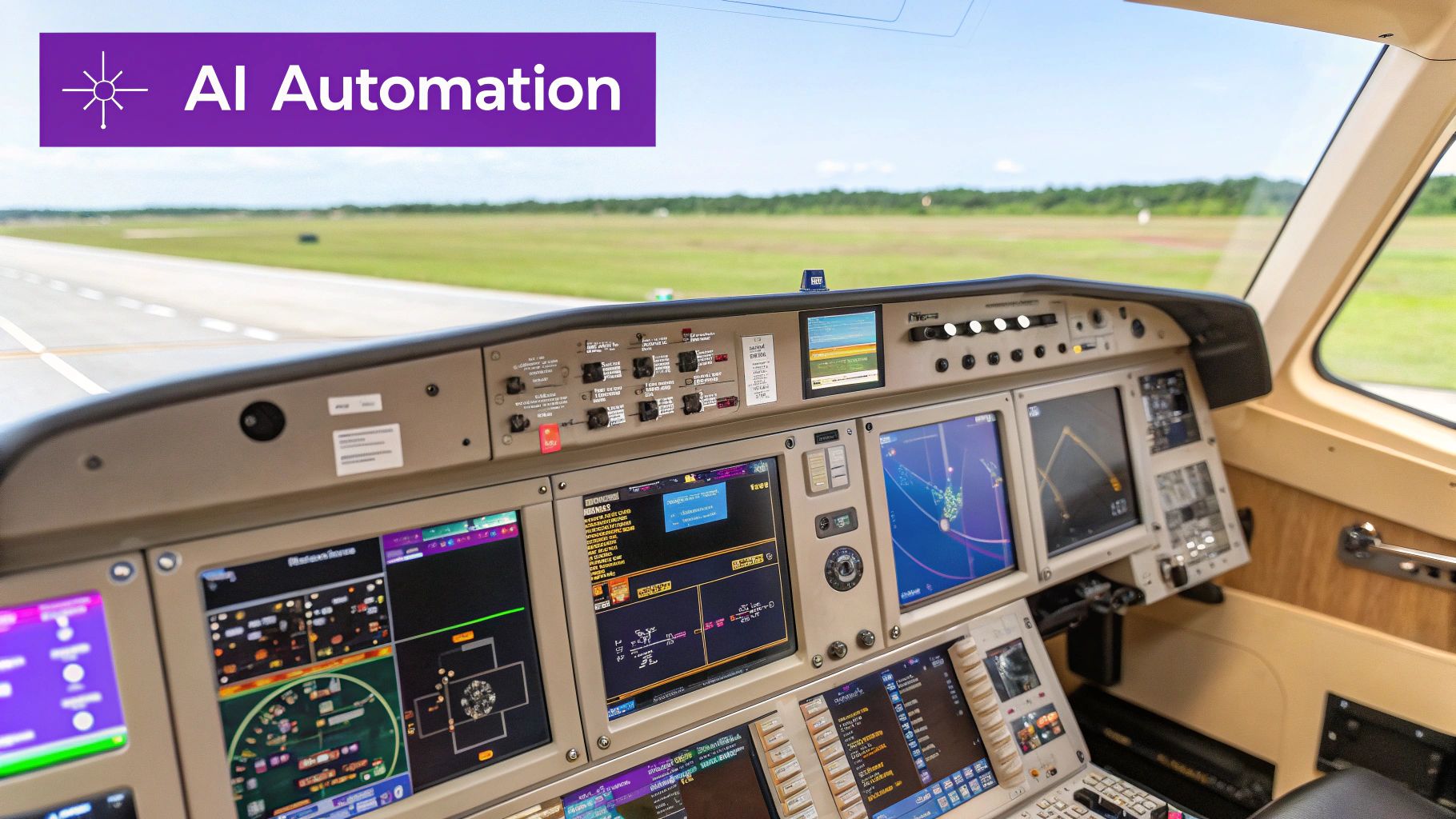 A futuristic image showing AI-powered gears and automated workflows integrating seamlessly.