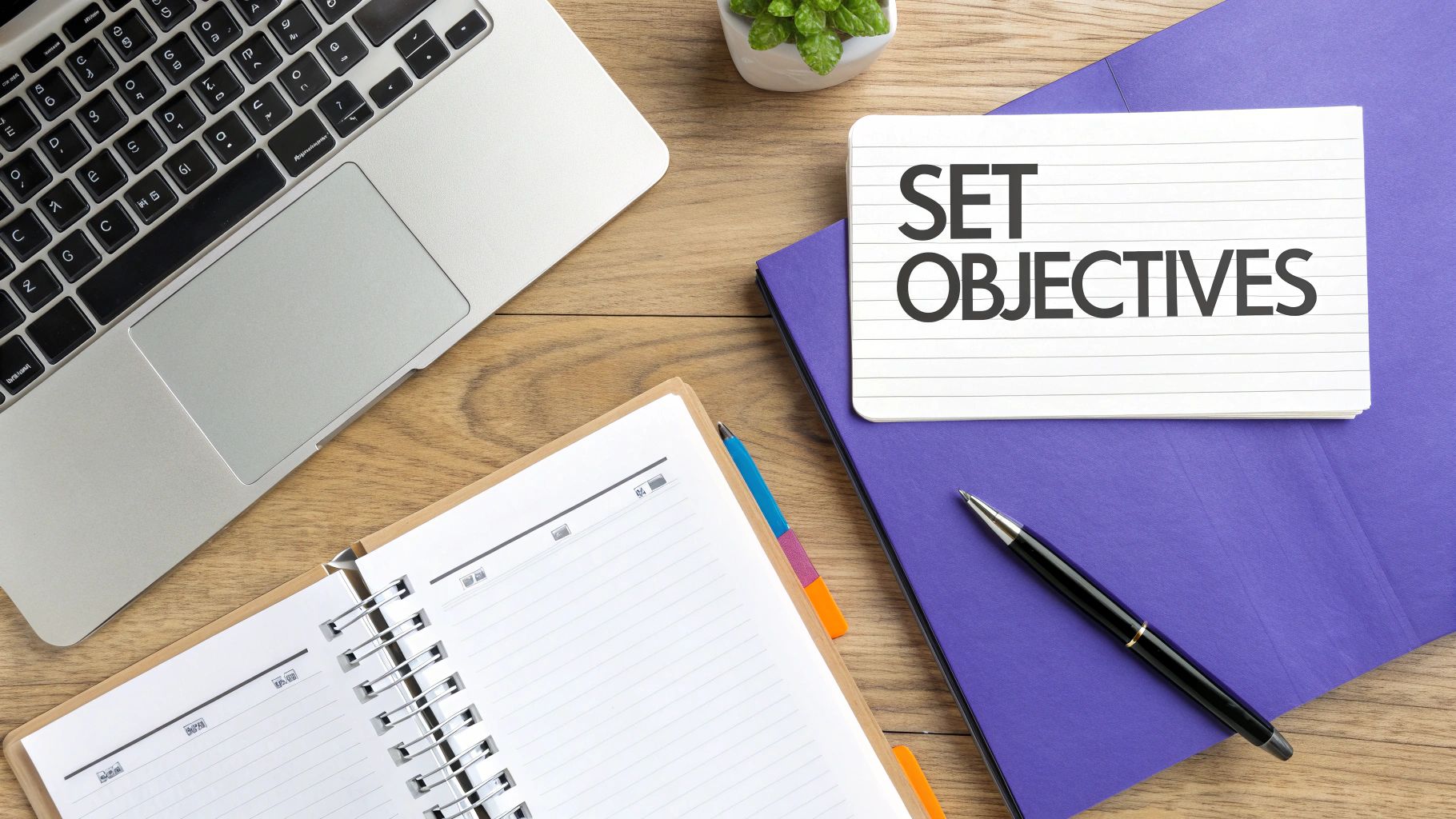 A team collaborating around a table with sticky notes, planning a workshop.