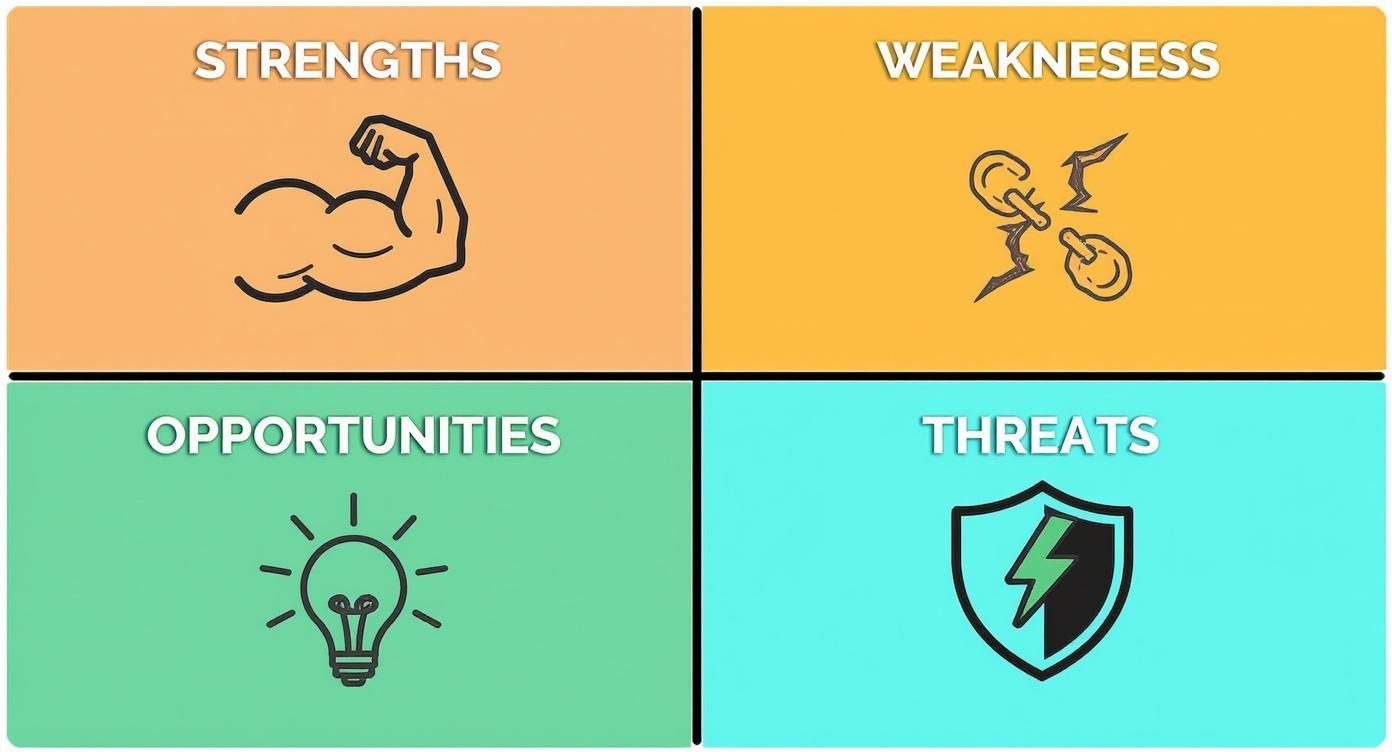 Infographic about how to conduct swot analysis