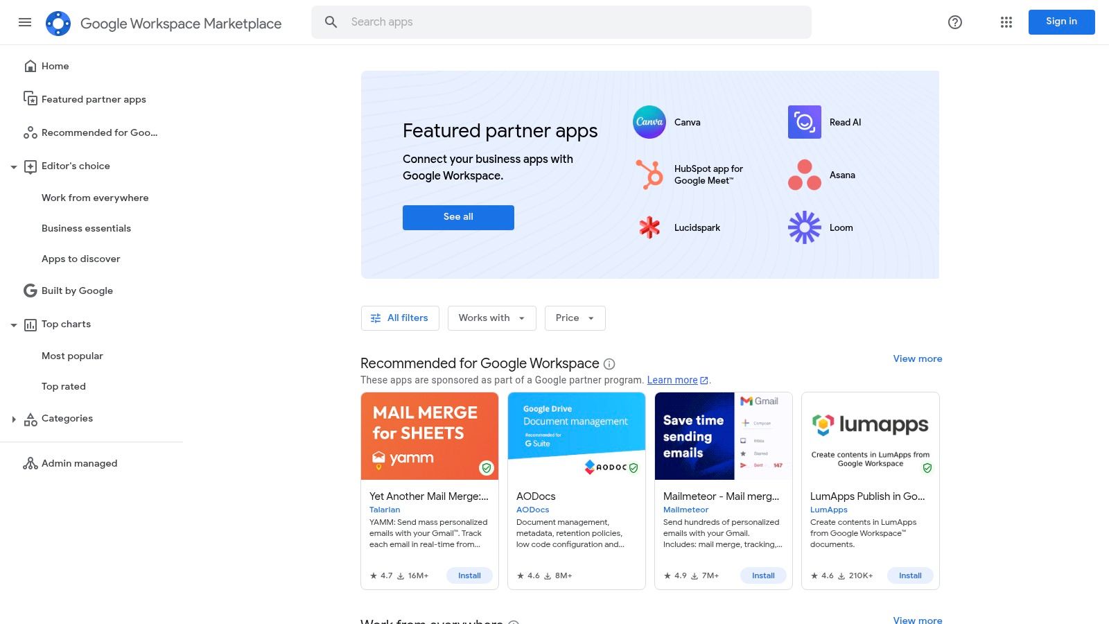 Google Workspace Marketplace