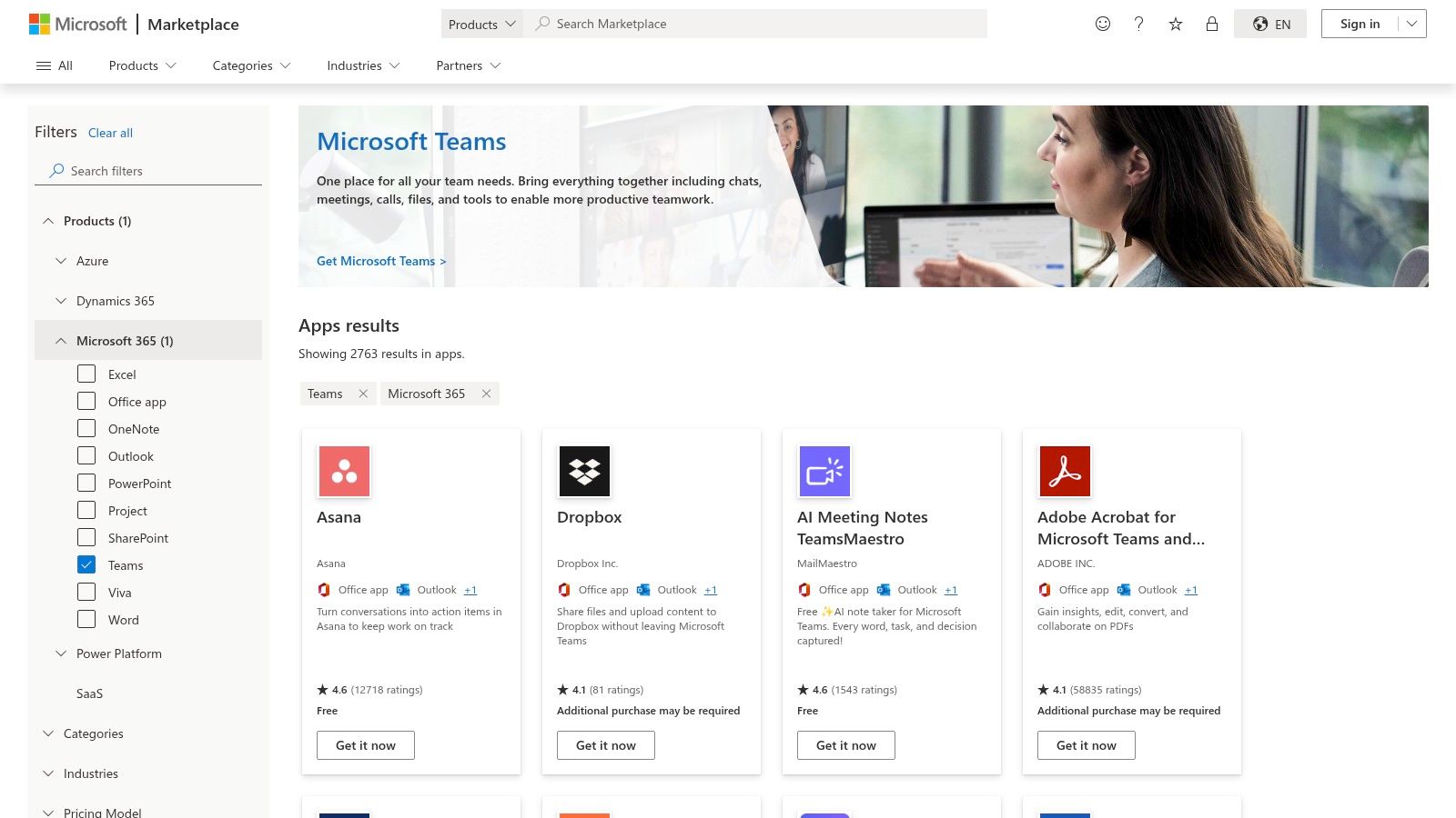 Microsoft AppSource (Teams apps)
