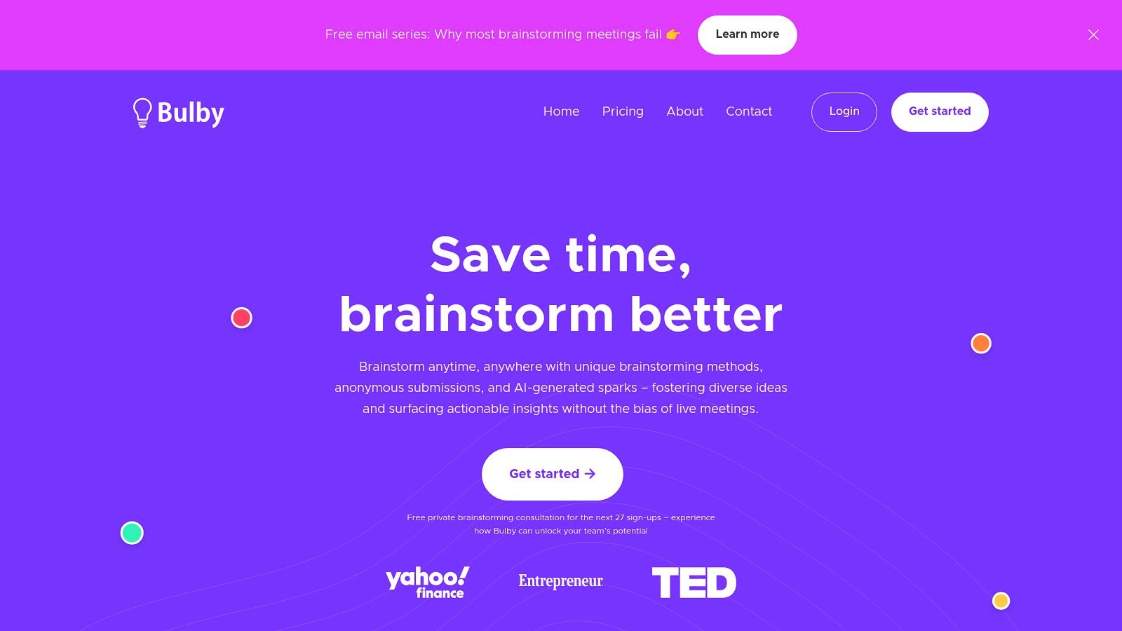 Bulby AI-powered brainstorming platform interface