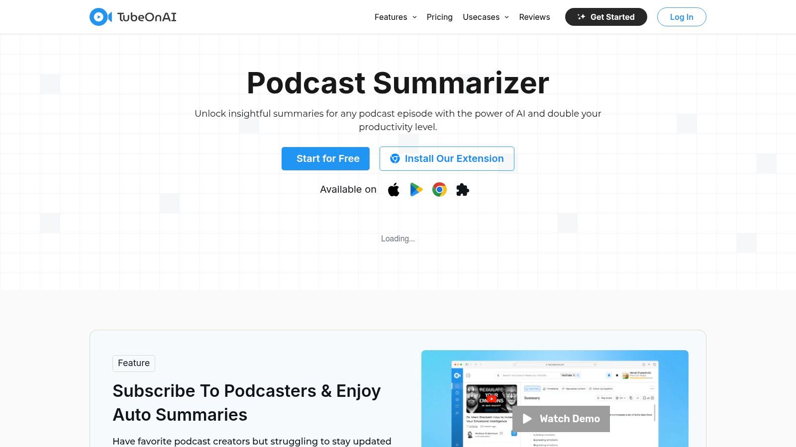 TubeOnAI (Podcast Summarizer)
