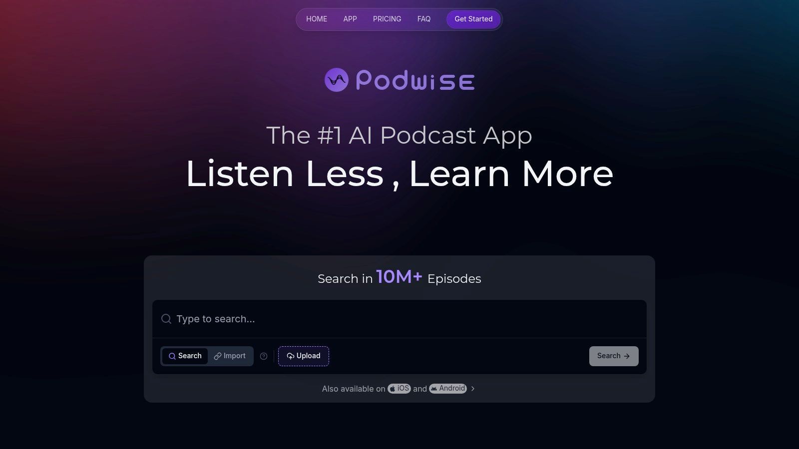 An image of the Podwise dashboard showing an AI-generated mind map from a podcast episode, with nodes for key topics and takeaways.