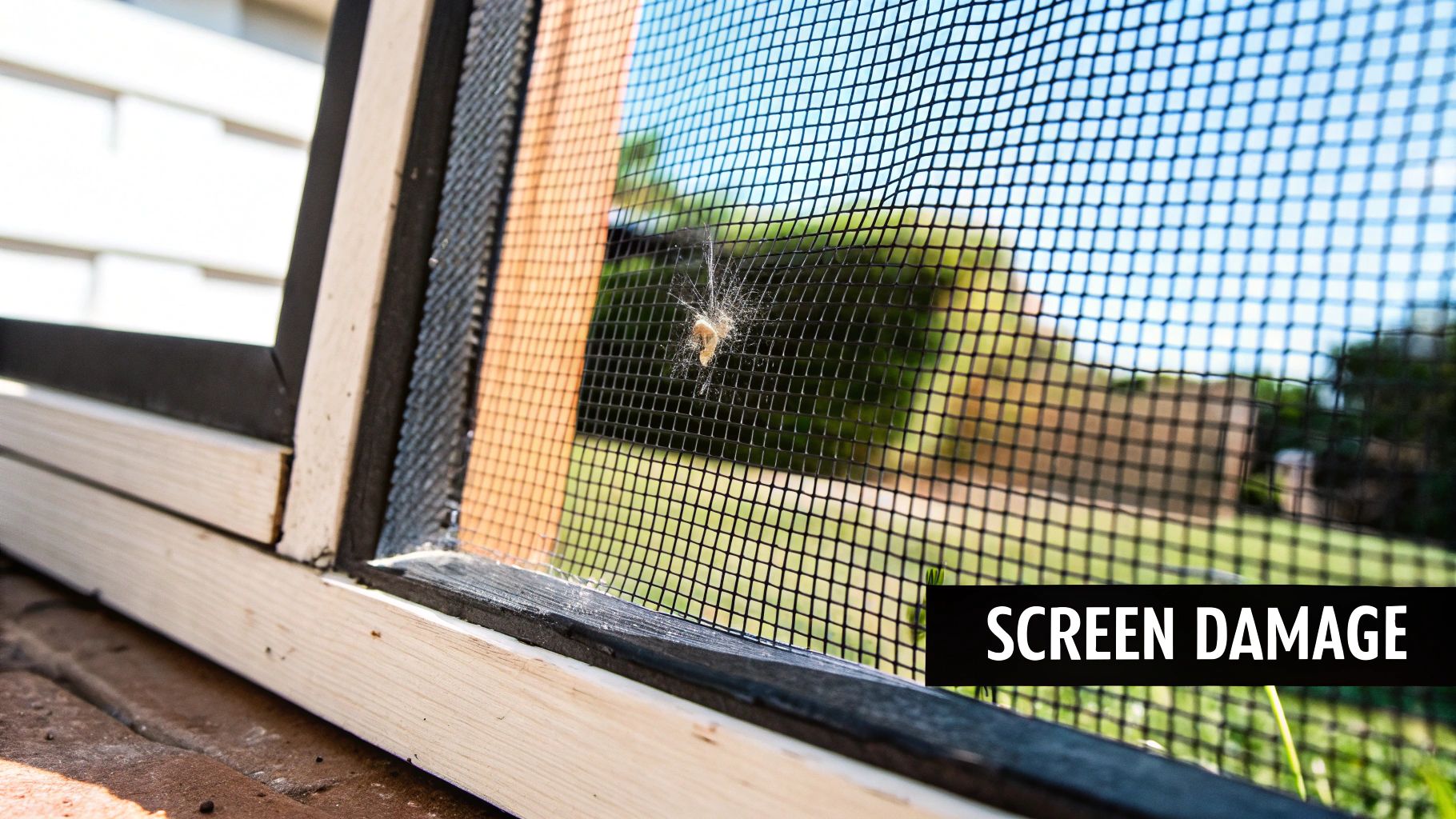 A clean, well-maintained screen enclosure on a modern home's patio.