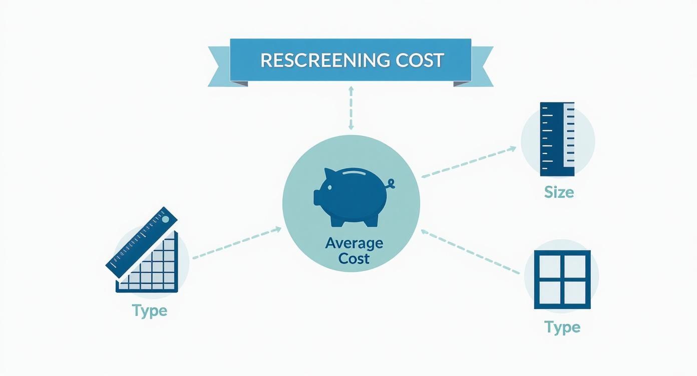 Infographic about cost to rescreen window