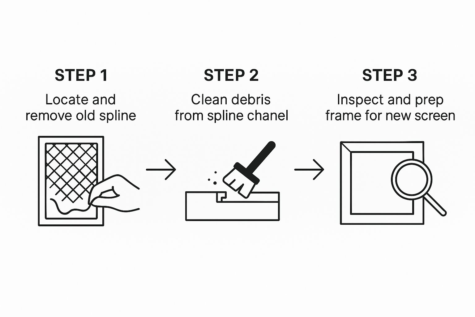 Infographic about how to rescreen a door
