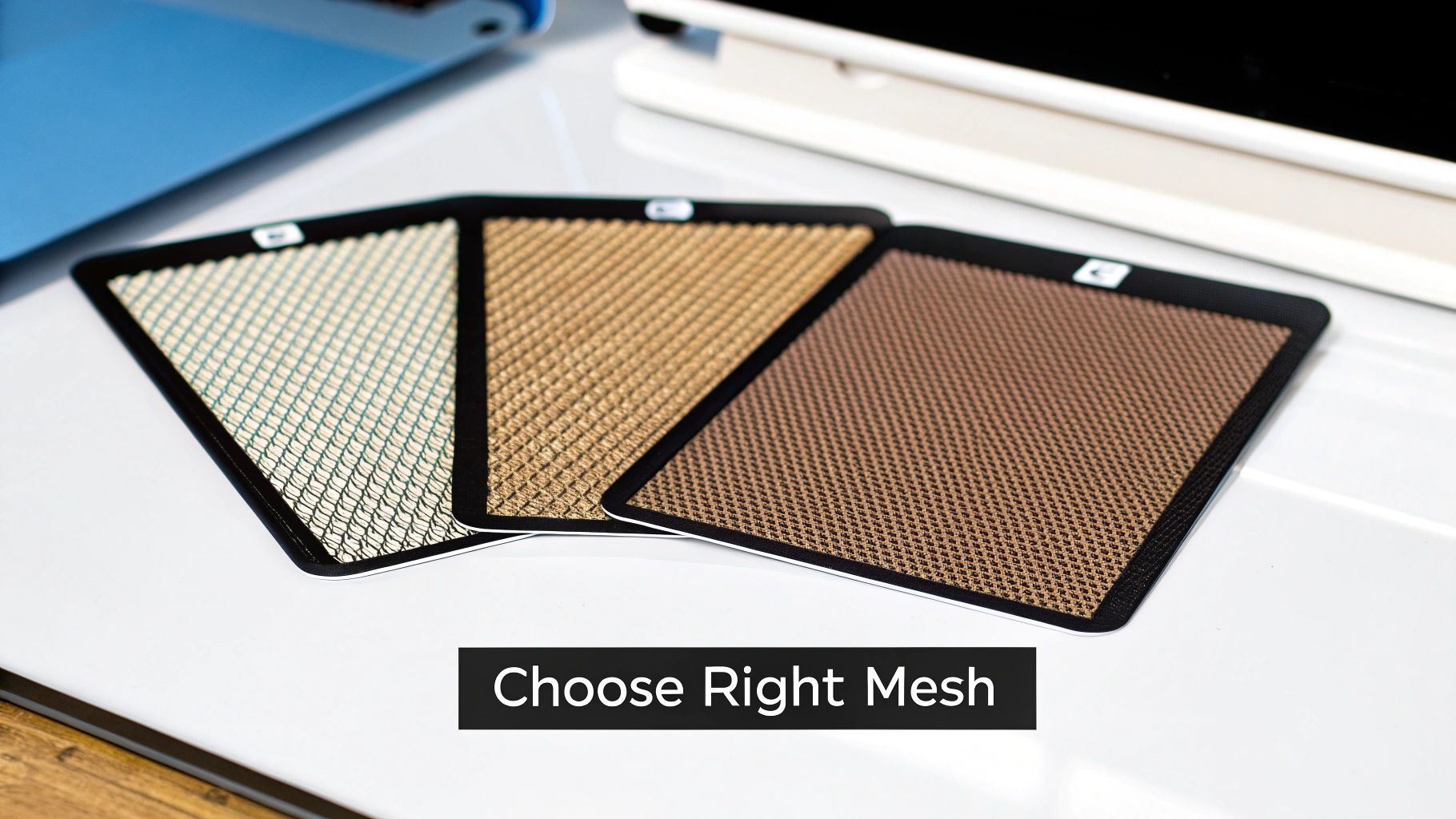 Screen material samples