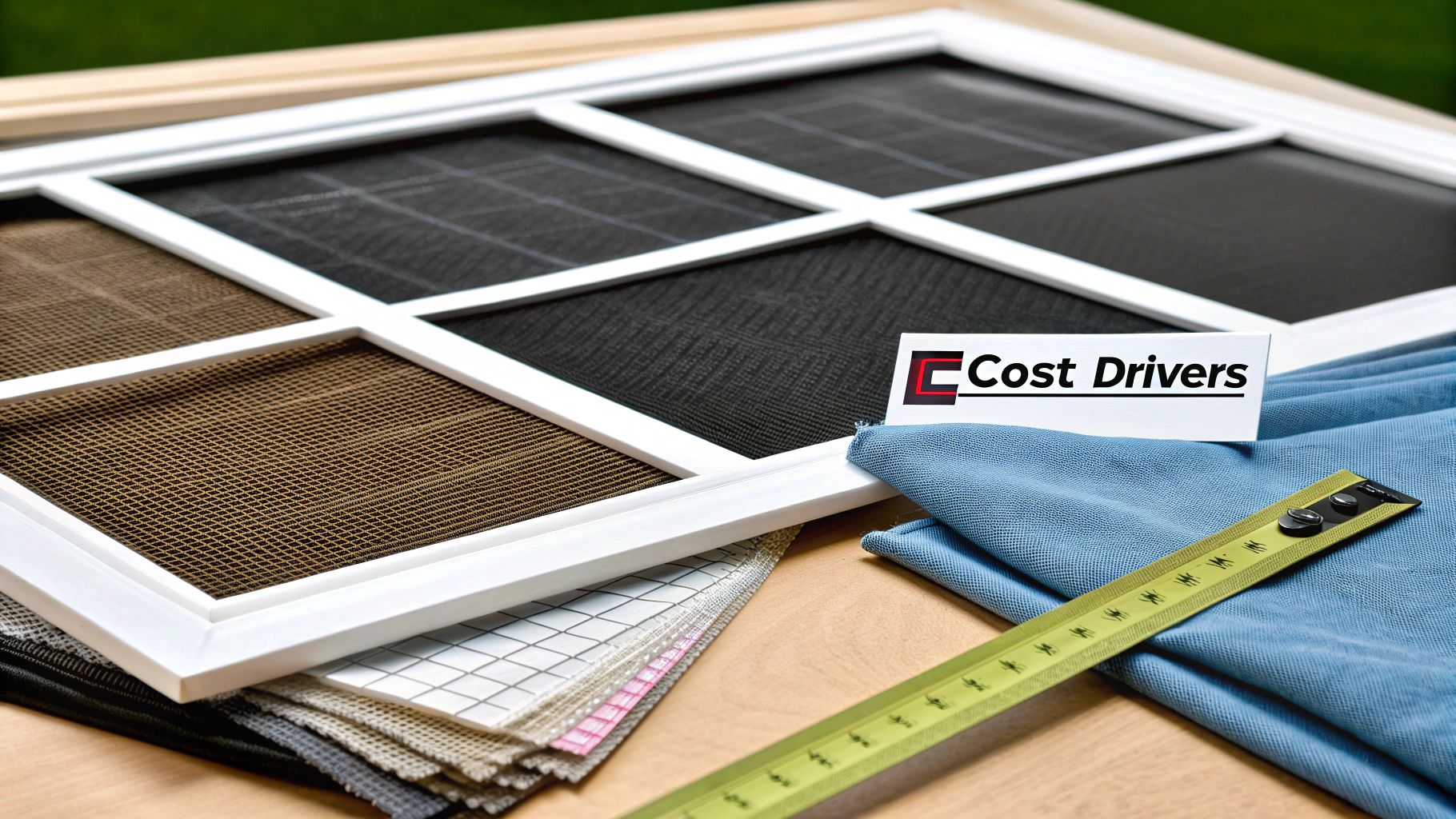 A person's hands carefully installing new screen mesh into a window frame.