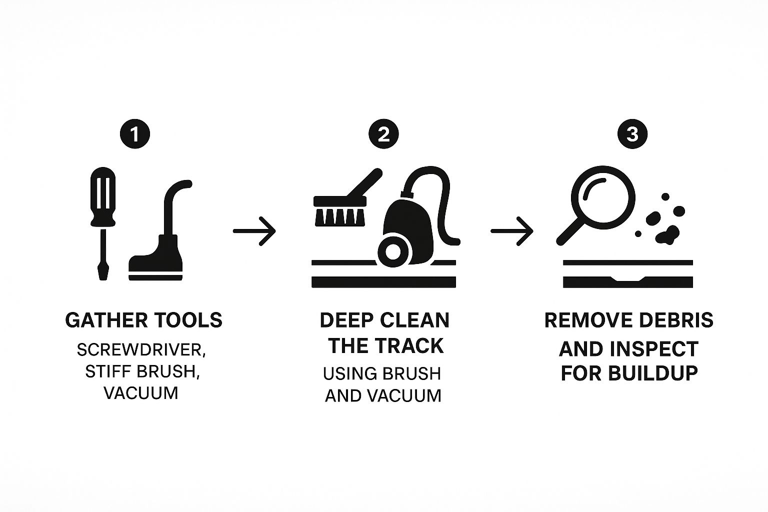 Infographic about sliding screen door adjustment