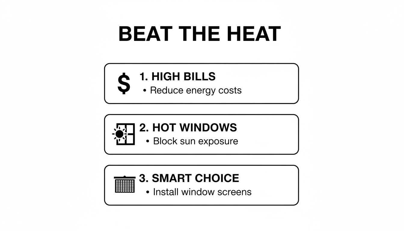 Infographic about solar window screen material