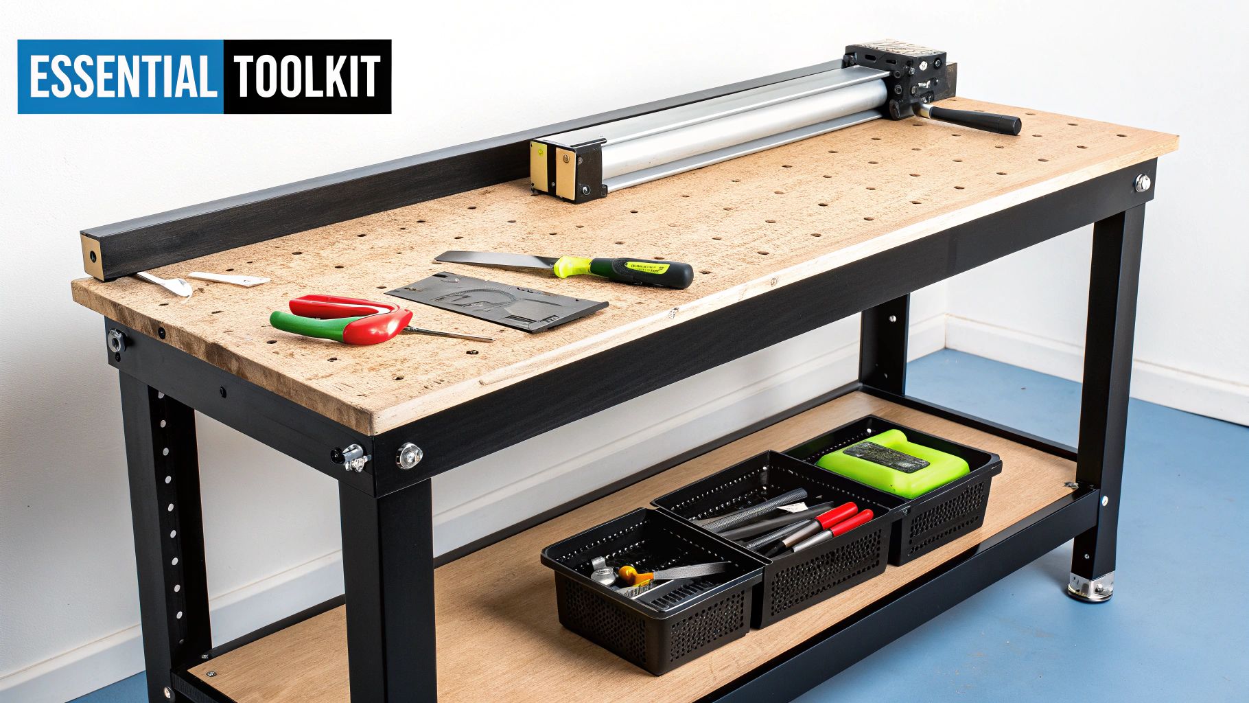 A close-up of a spline roller tool being used to press a new screen into a door frame