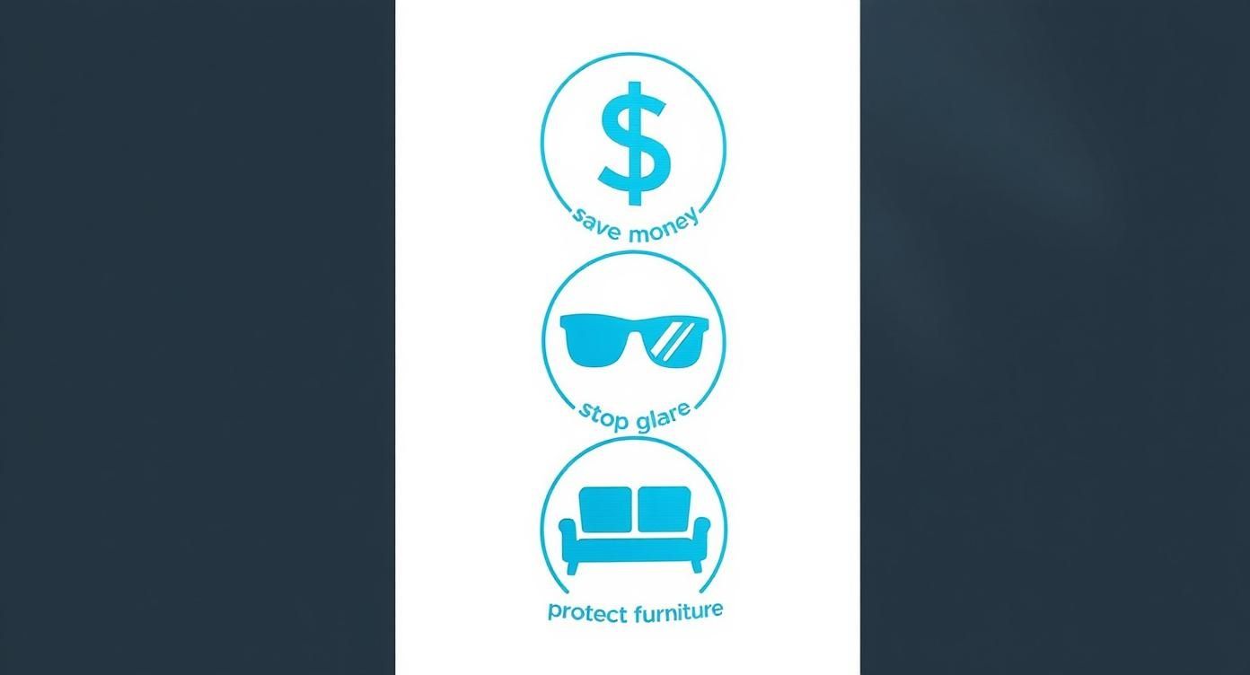 Infographic about solar window screen