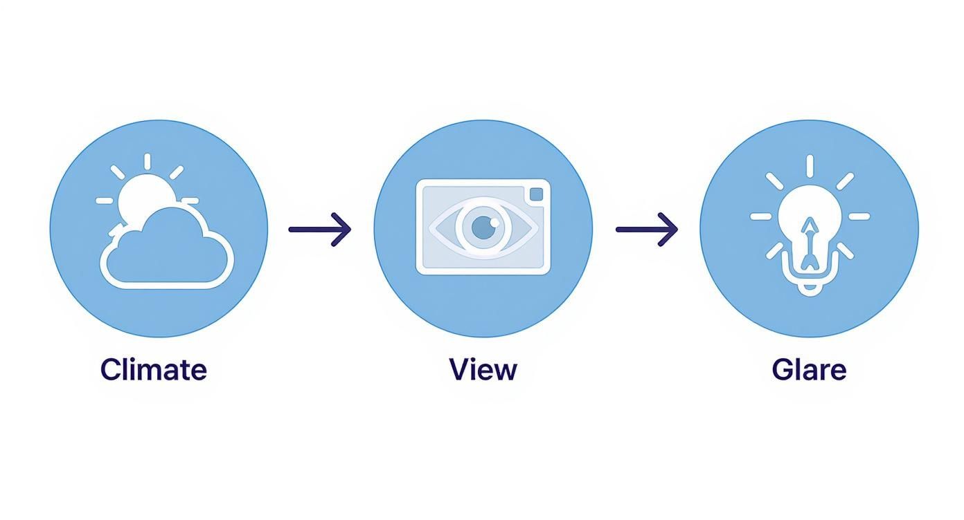 Infographic about window screens that block the sun