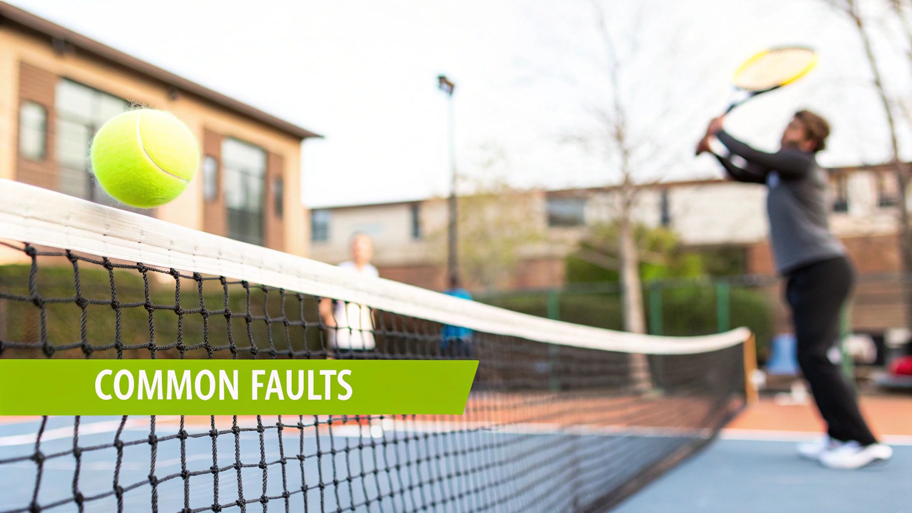 A paddle ball player looking frustrated after a mistake.