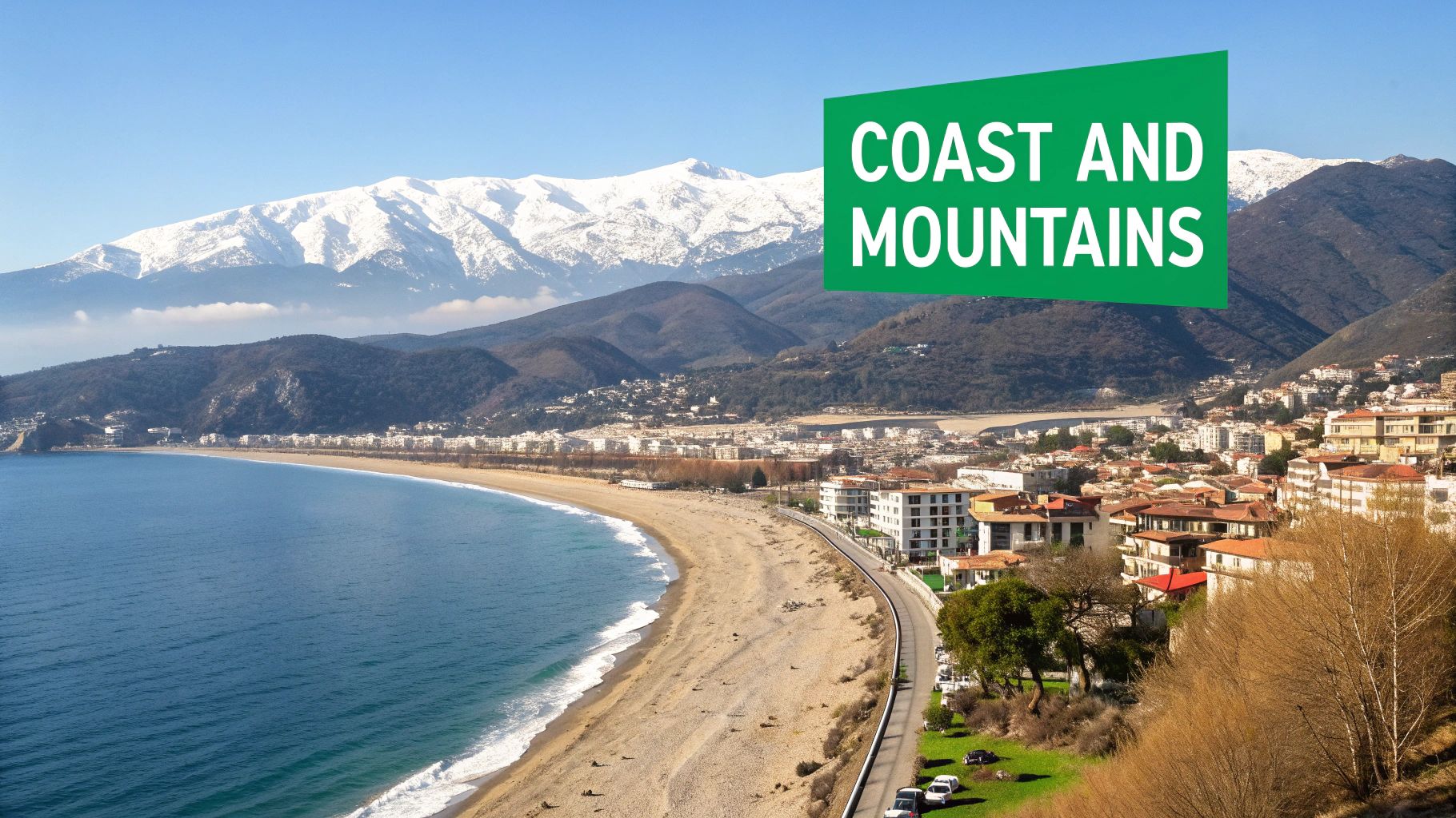 View of a mountainous coastal region in Cyprus