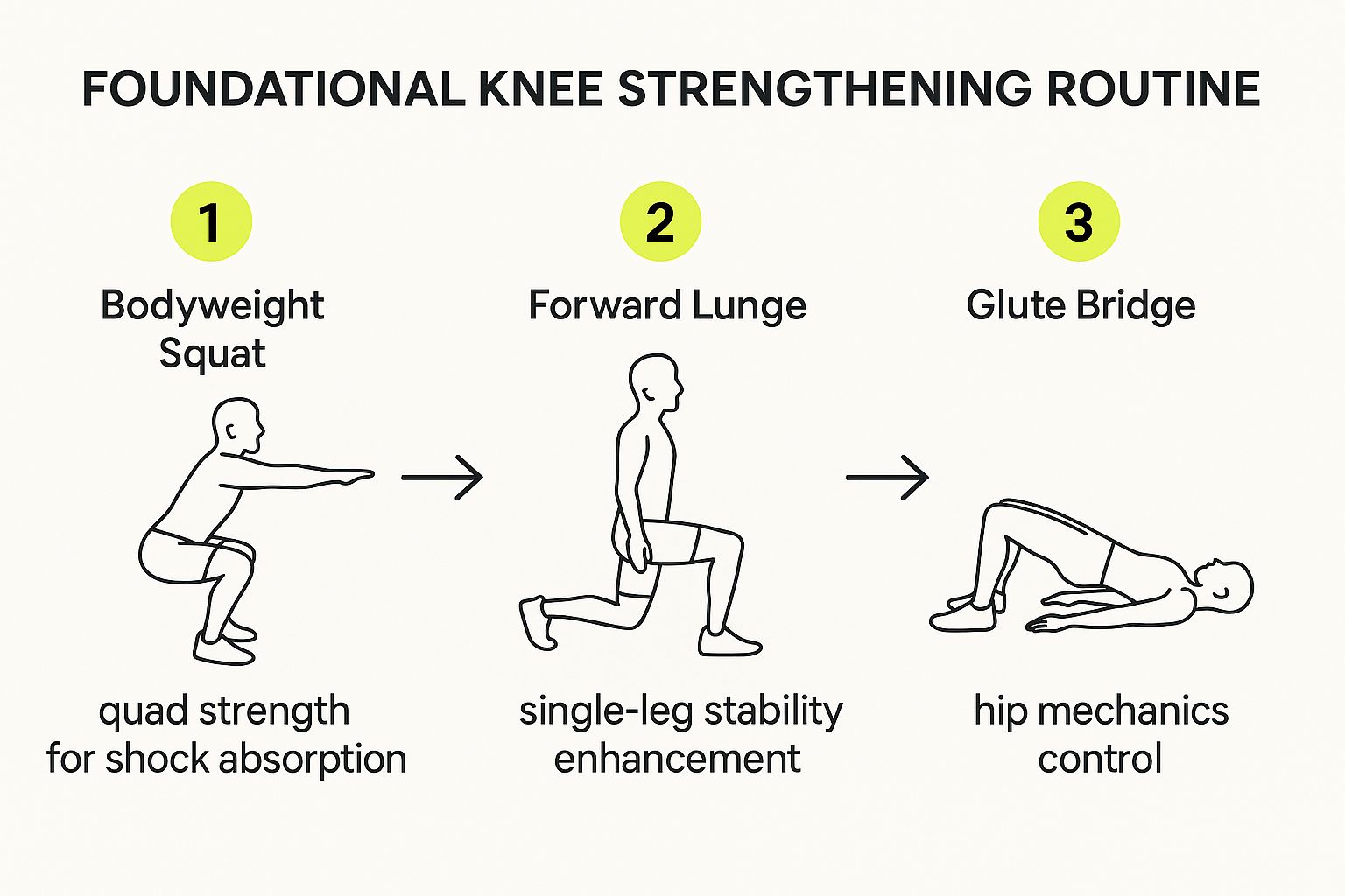 Infographic about how to strengthen knees for running