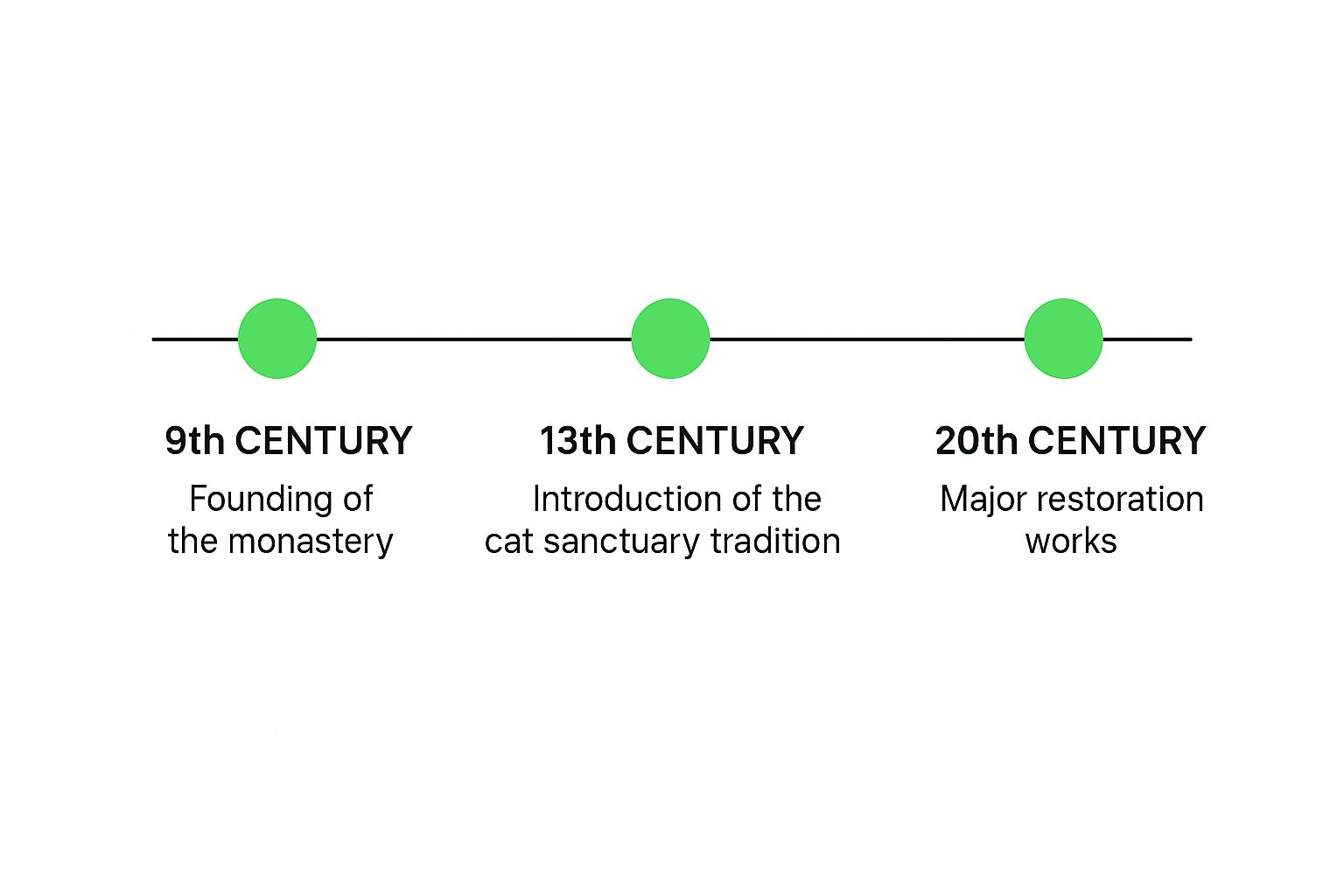 Infographic about holy monastery of st nicholas of the cats