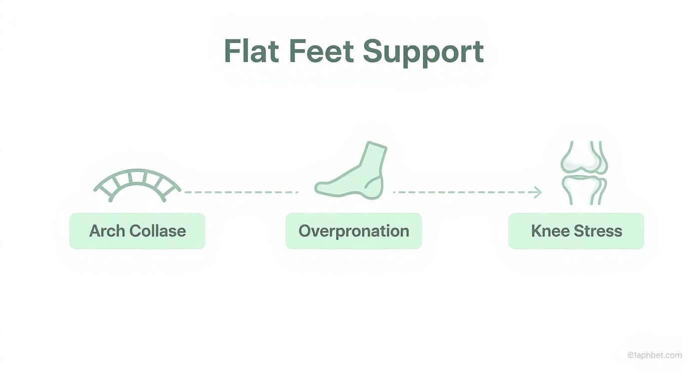 Infographic about best running shoes for flat feet