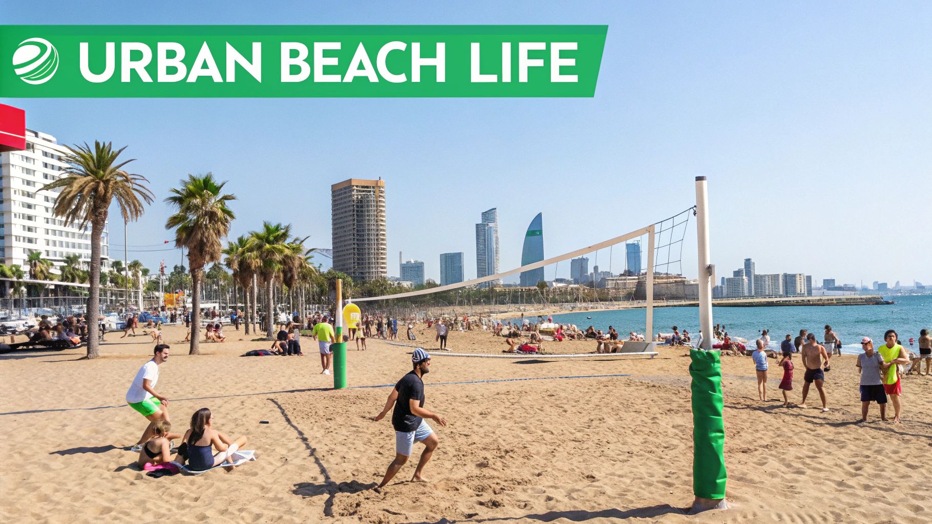 Barceloneta Beach, Barcelona, Spain