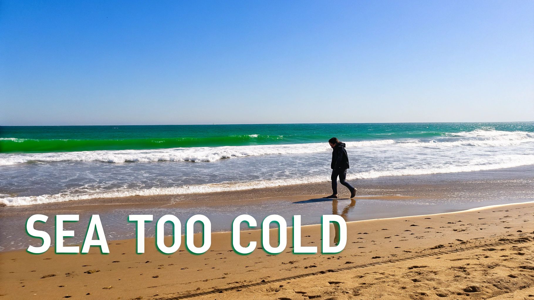 A beautiful, quiet beach in Cyprus with calm, clear water in March