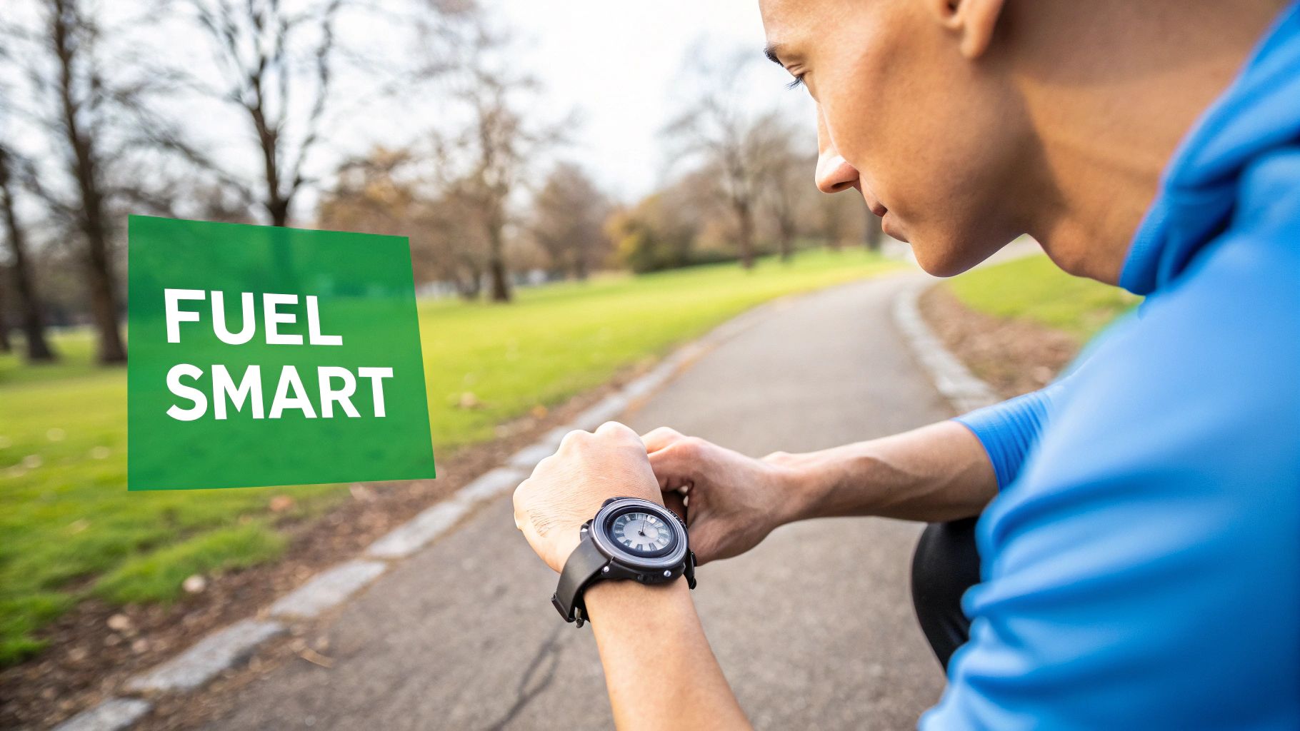 Runner hydrating during a run