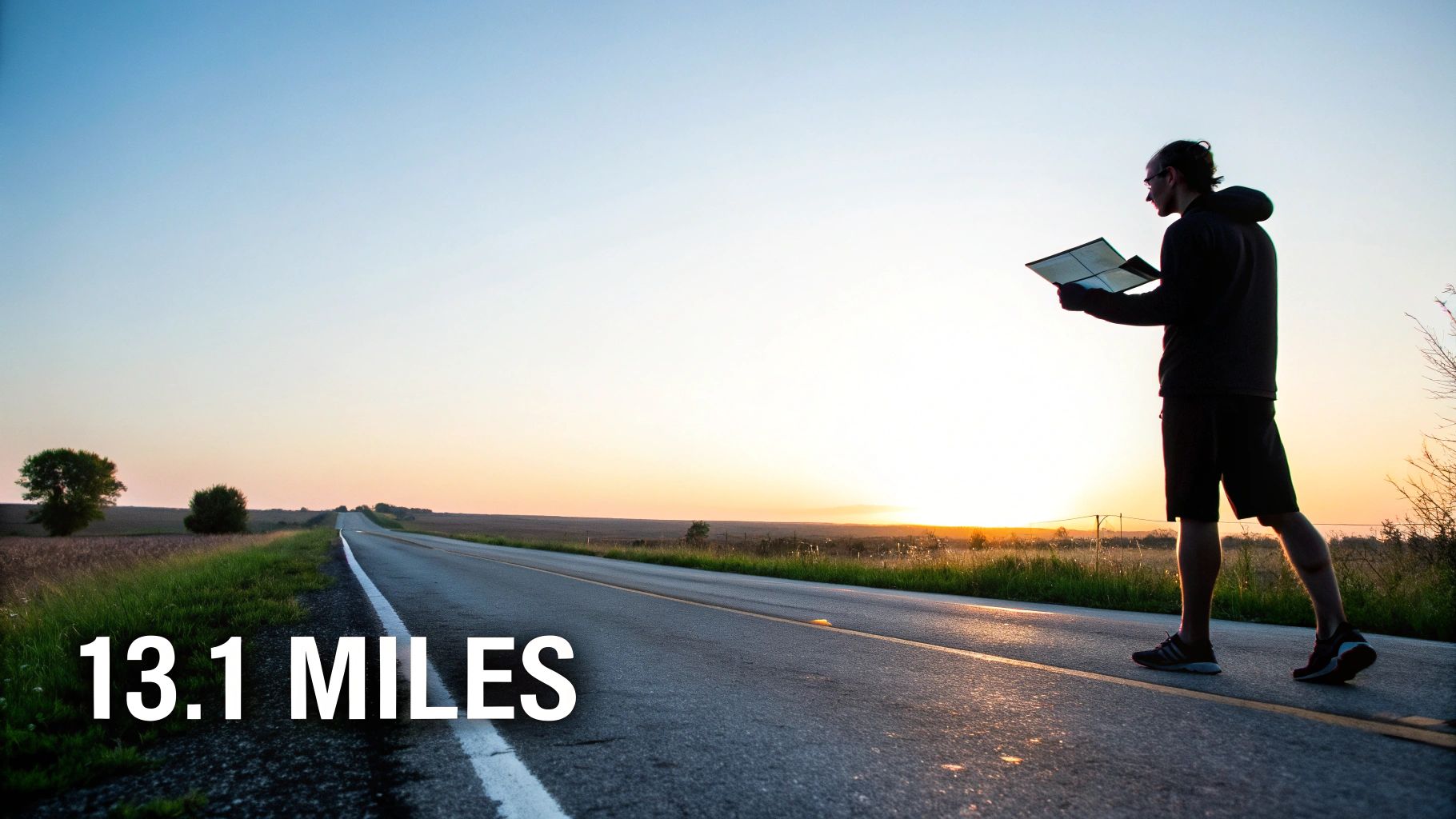 A runner's watch displaying 13.1 miles, signifying the completion of a half marathon.