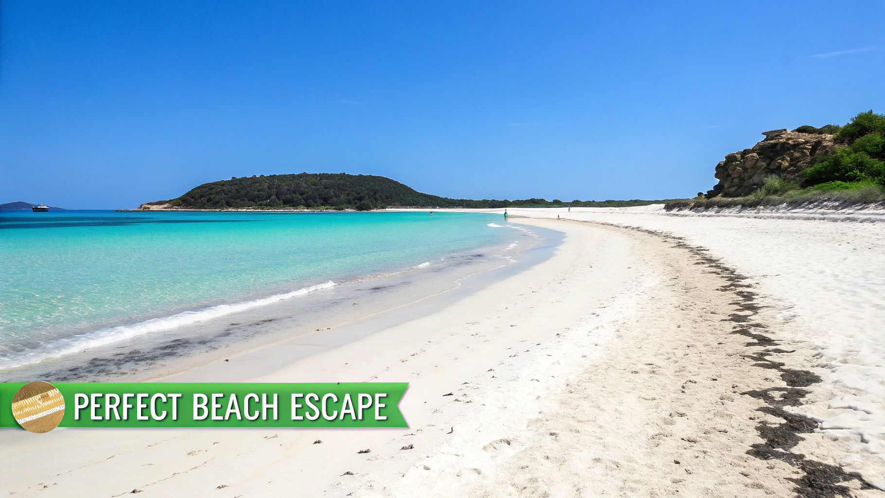 A breathtaking aerial view of Nissi Beach in Cyprus, showcasing its white sands and turquoise waters.