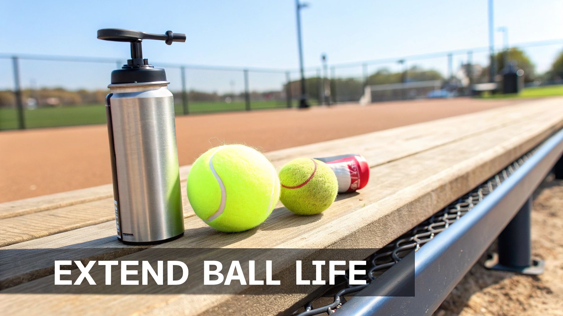 Three padel balls in a clear plastic tube