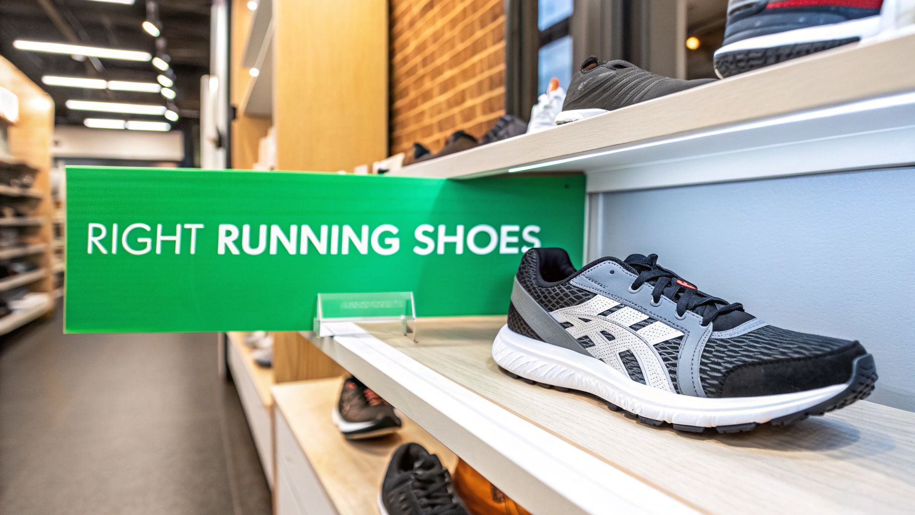 A runner tying their stability running shoes on a wooden bench, preparing for a run.