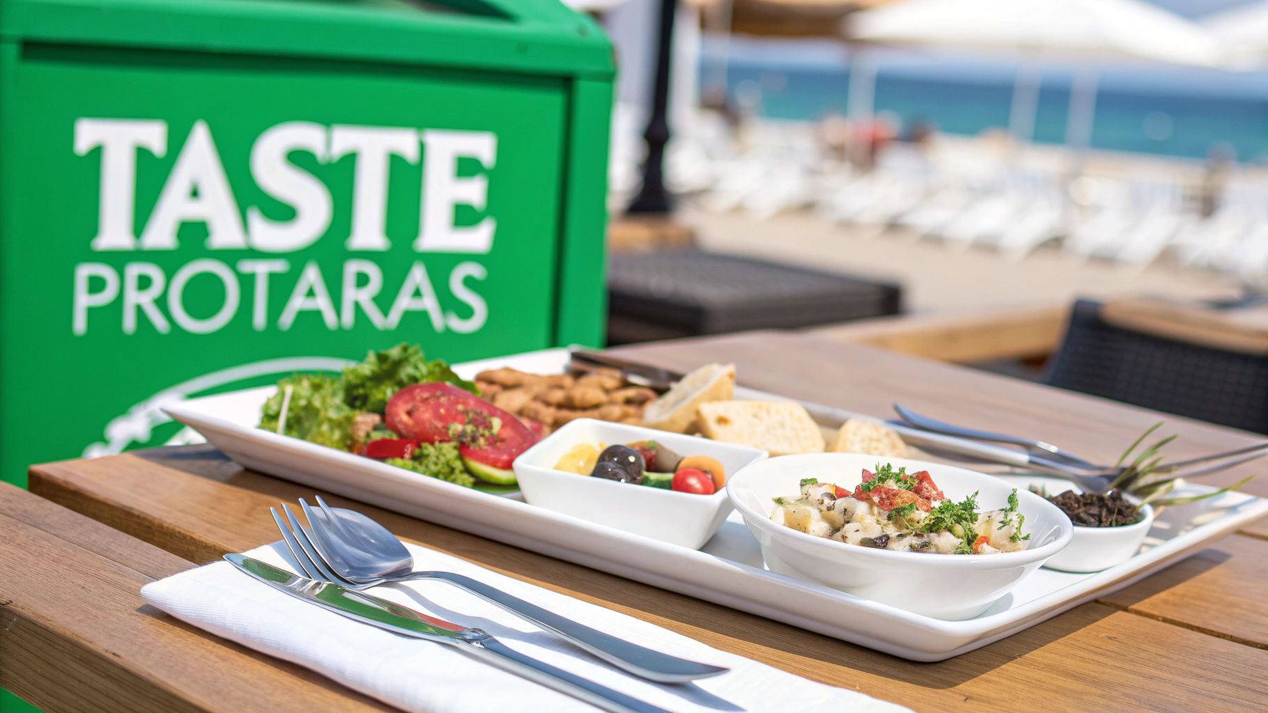 People dining at an outdoor restaurant in Protaras