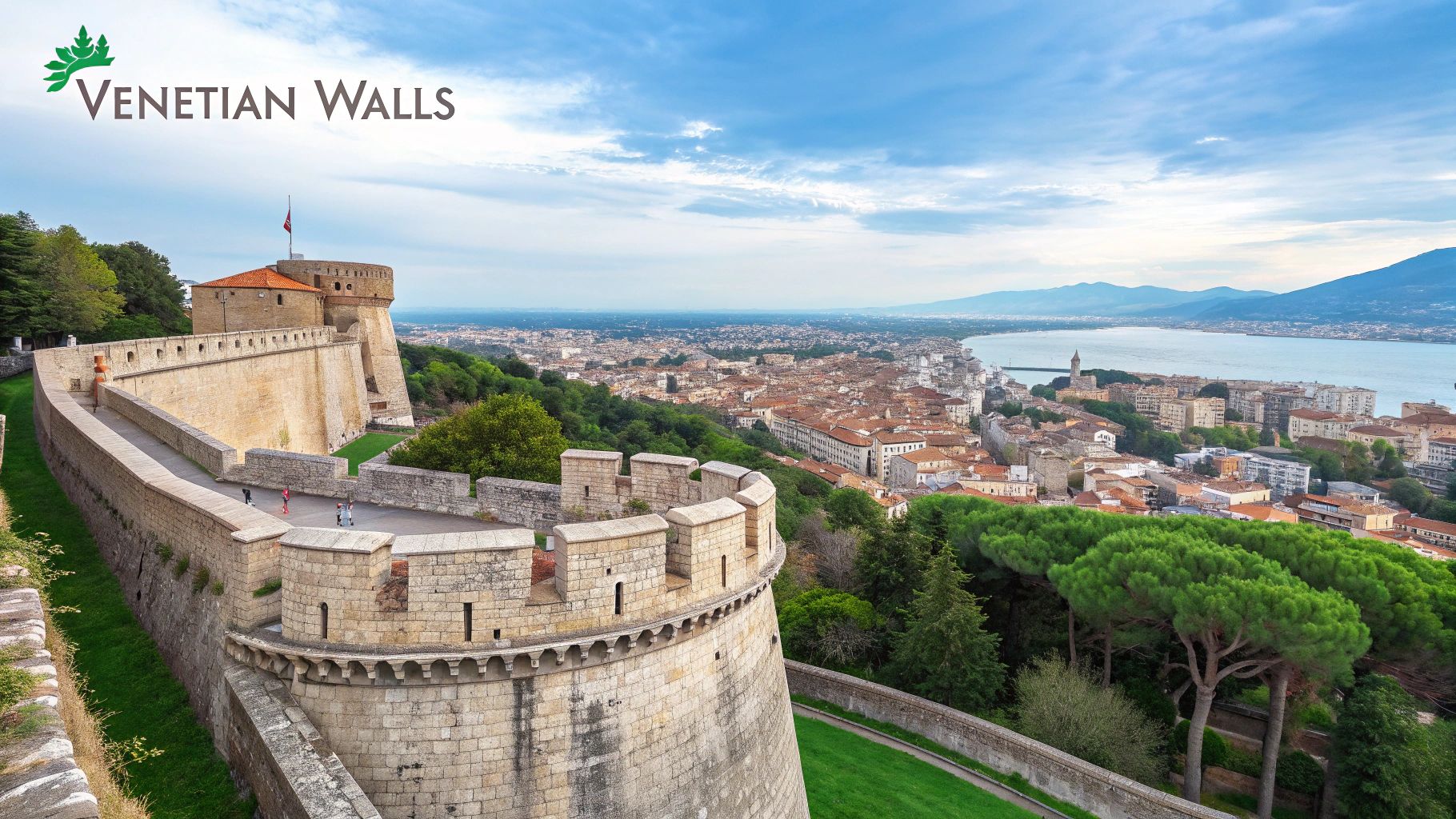 A bird's-eye view of the impressive, star-shaped Venetian Walls surrounding the old city of Nicosia